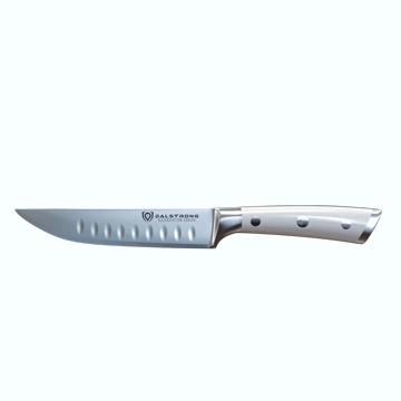 4-Piece Straight-Edge Steak Knife Set | Glacial White ABS Handles | Gladiator Series | NSF Certified | Dalstrong 