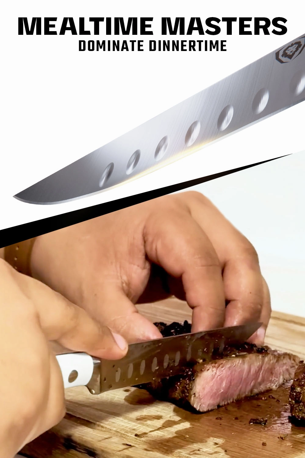4-Piece Straight-Edge Steak Knife Set | Glacial White ABS Handles | Gladiator Series | NSF Certified | Dalstrong 