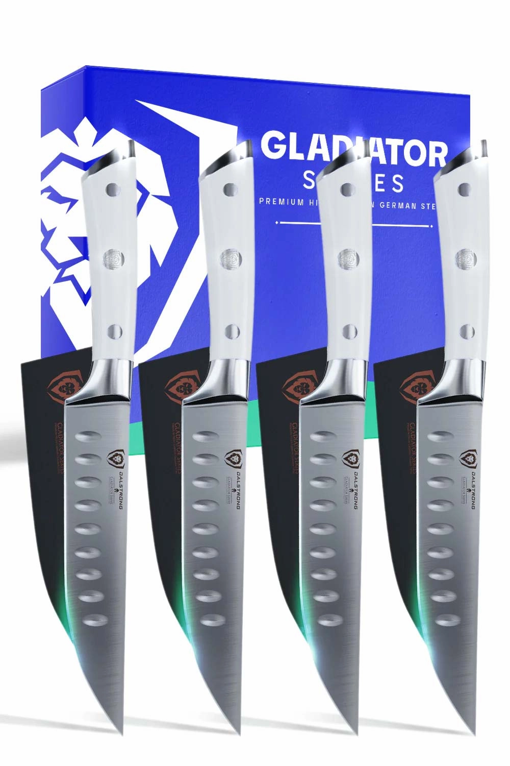 4-Piece Straight-Edge Steak Knife Set | Gladiator Series | NSF Certified | Dalstrong 