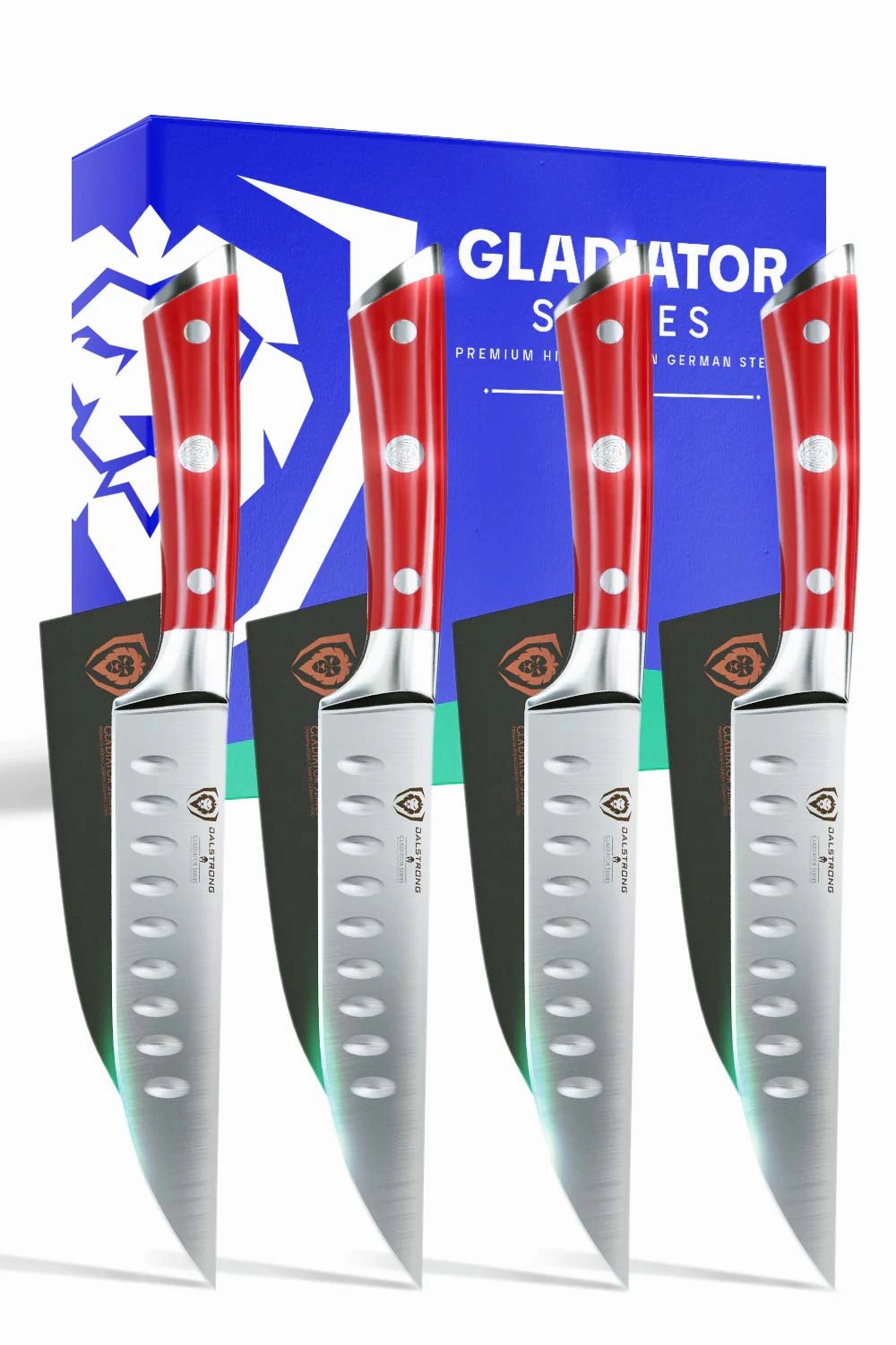 4-Piece Straight-Edge Steak Knife Set | Gladiator Series | NSF Certified | Dalstrong 