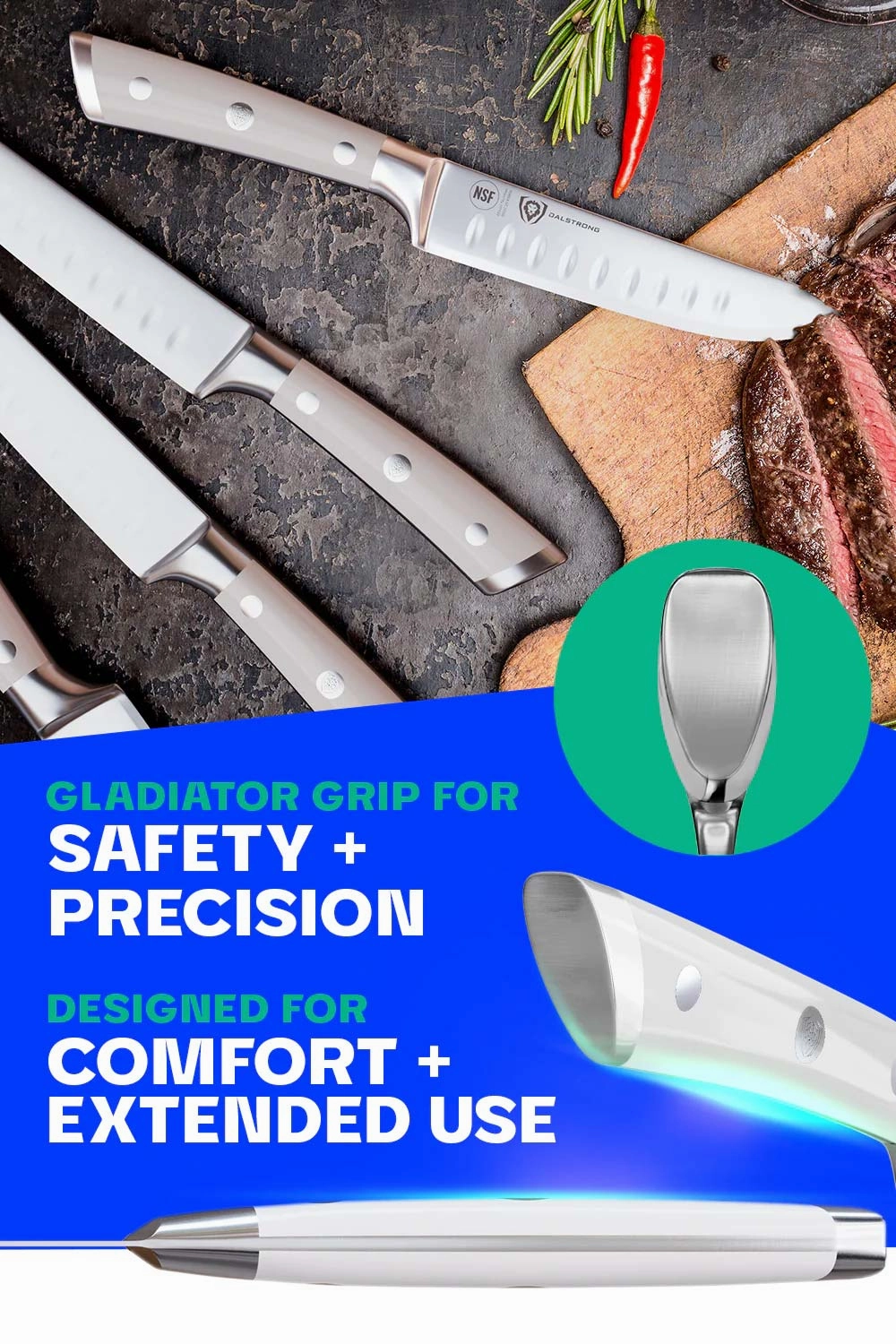 4-Piece Straight-Edge Steak Knife Set | Gladiator Series | NSF Certified | Dalstrong 