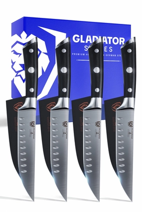 4-Piece Straight-Edge Steak Knife Set | Gladiator Series | NSF Certified | Dalstrong  knife set,kitchen knives,cooking tools