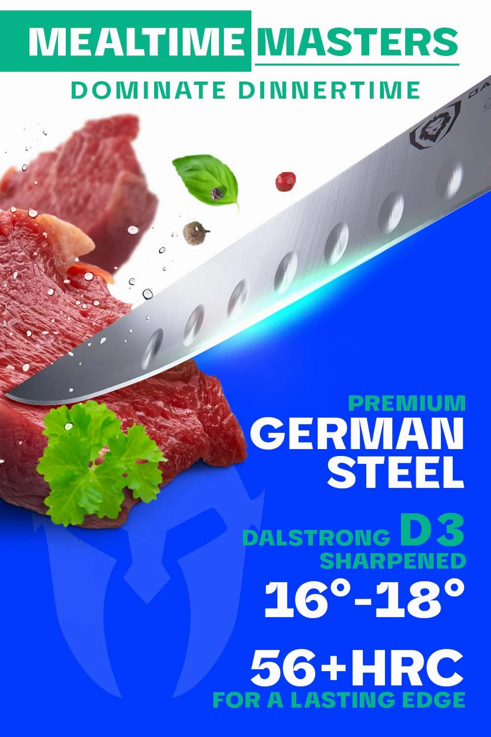 4-Piece Straight-Edge Steak Knife Set | Gladiator Series | NSF Certified | Dalstrong 