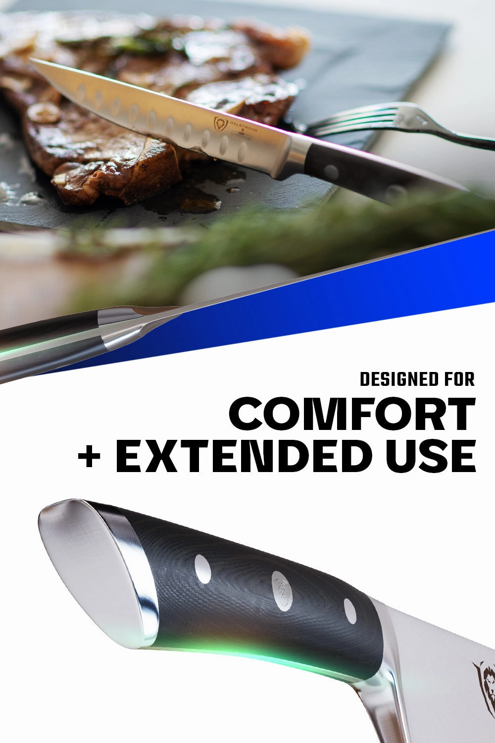 4-Piece Straight-Edge Steak Knife Set | Gladiator Series | NSF Certified | Dalstrong 