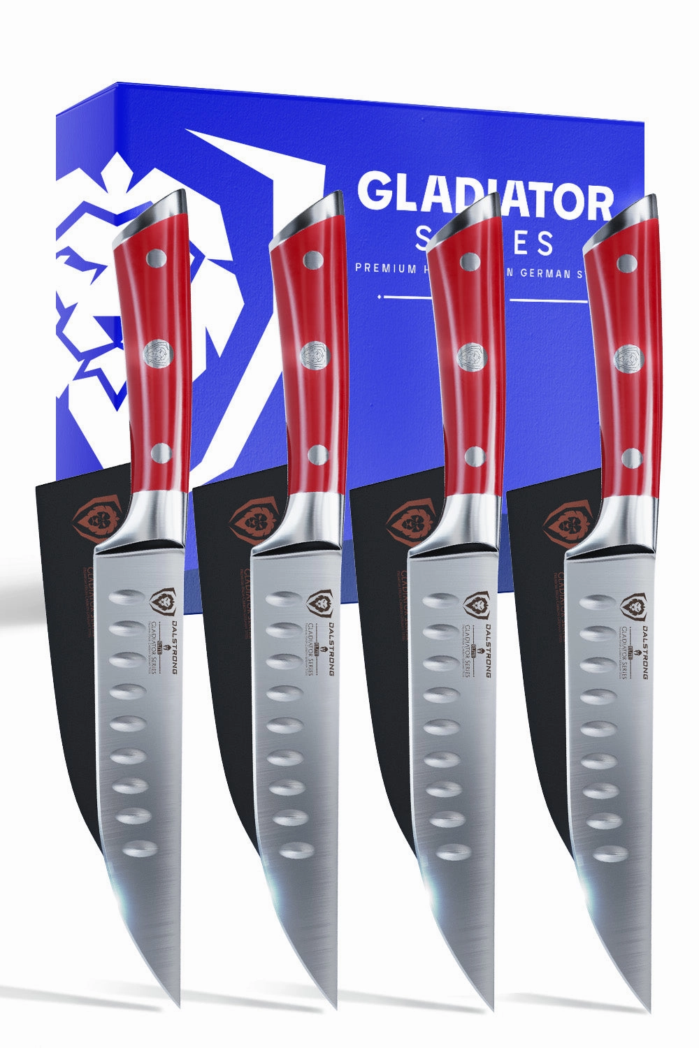 4-Piece Straight-Edge Steak Knife Set | Red ABS Handles | Gladiator Series | NSF Certified | Dalstrong  knife set,kitchen knives,cooking tools