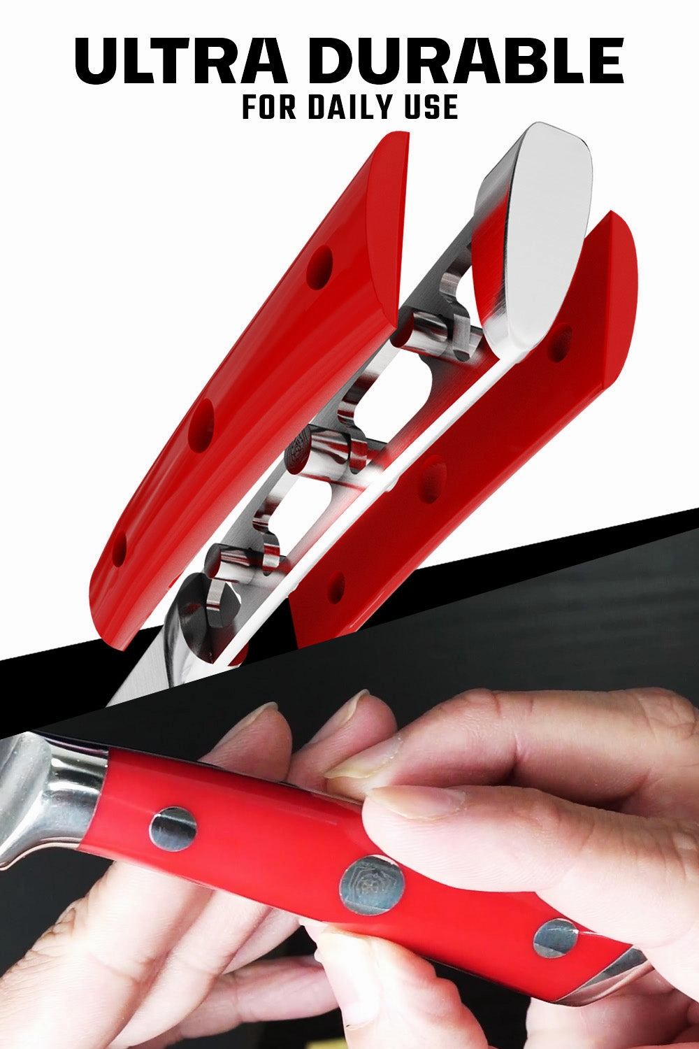 4-Piece Straight-Edge Steak Knife Set | Red ABS Handles | Gladiator Series | NSF Certified | Dalstrong 