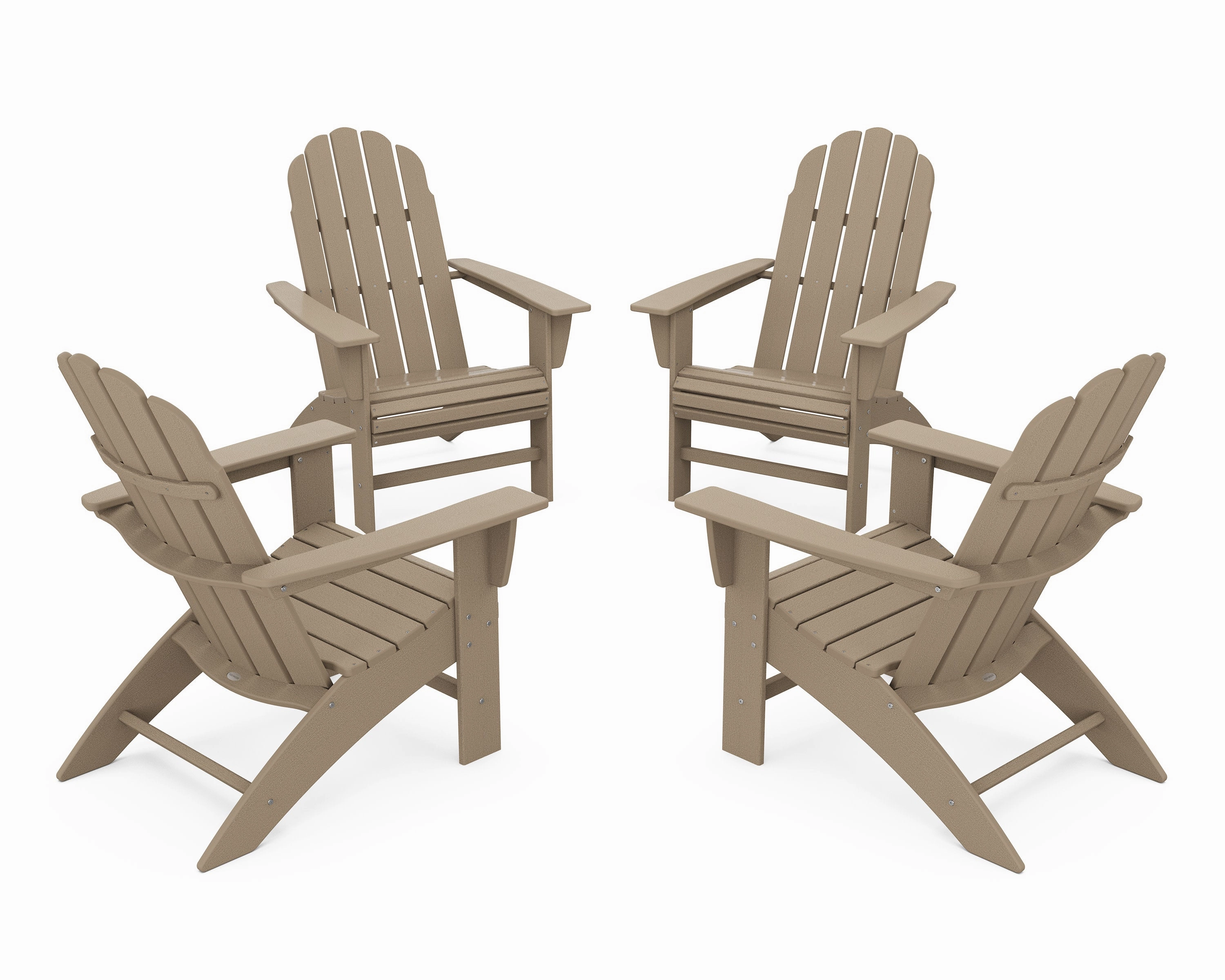 4-Piece Vineyard Curveback Adirondack Chair Conversation Set