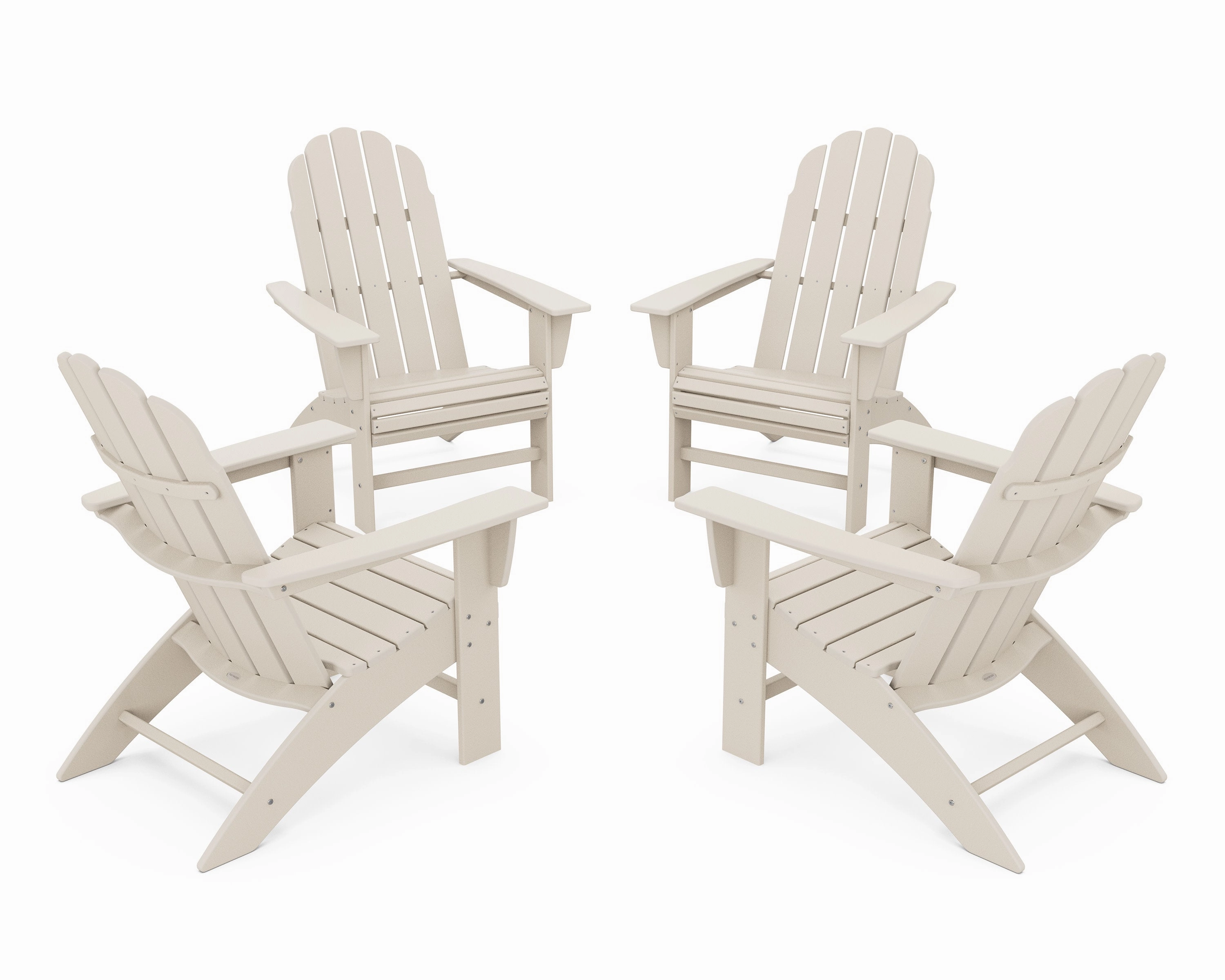 4-Piece Vineyard Curveback Adirondack Chair Conversation Set