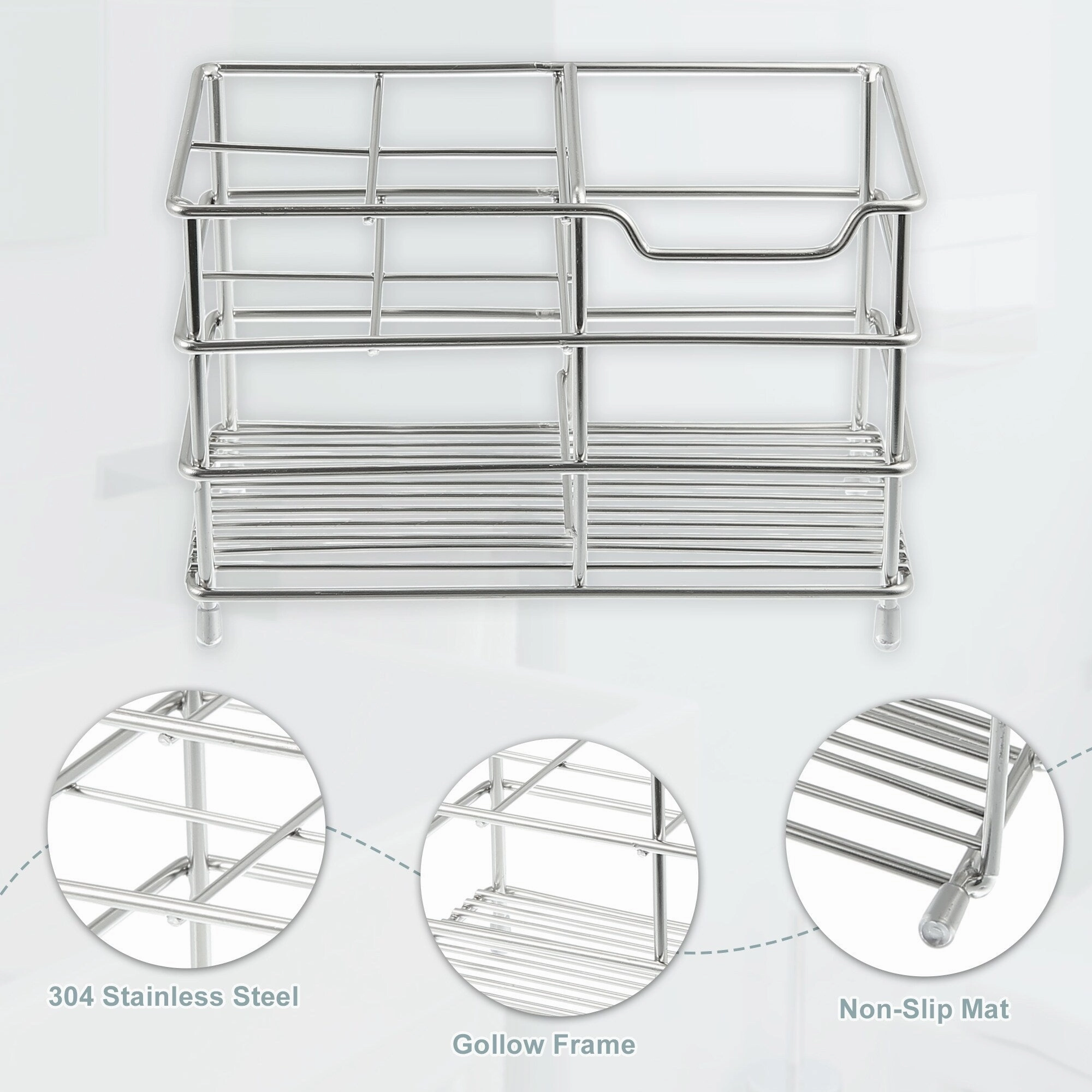 4 Slots 304 Stainless Steel Toothbrush Holder, Toothpaste Holder Stand, Bathroom Kitchen Accessories