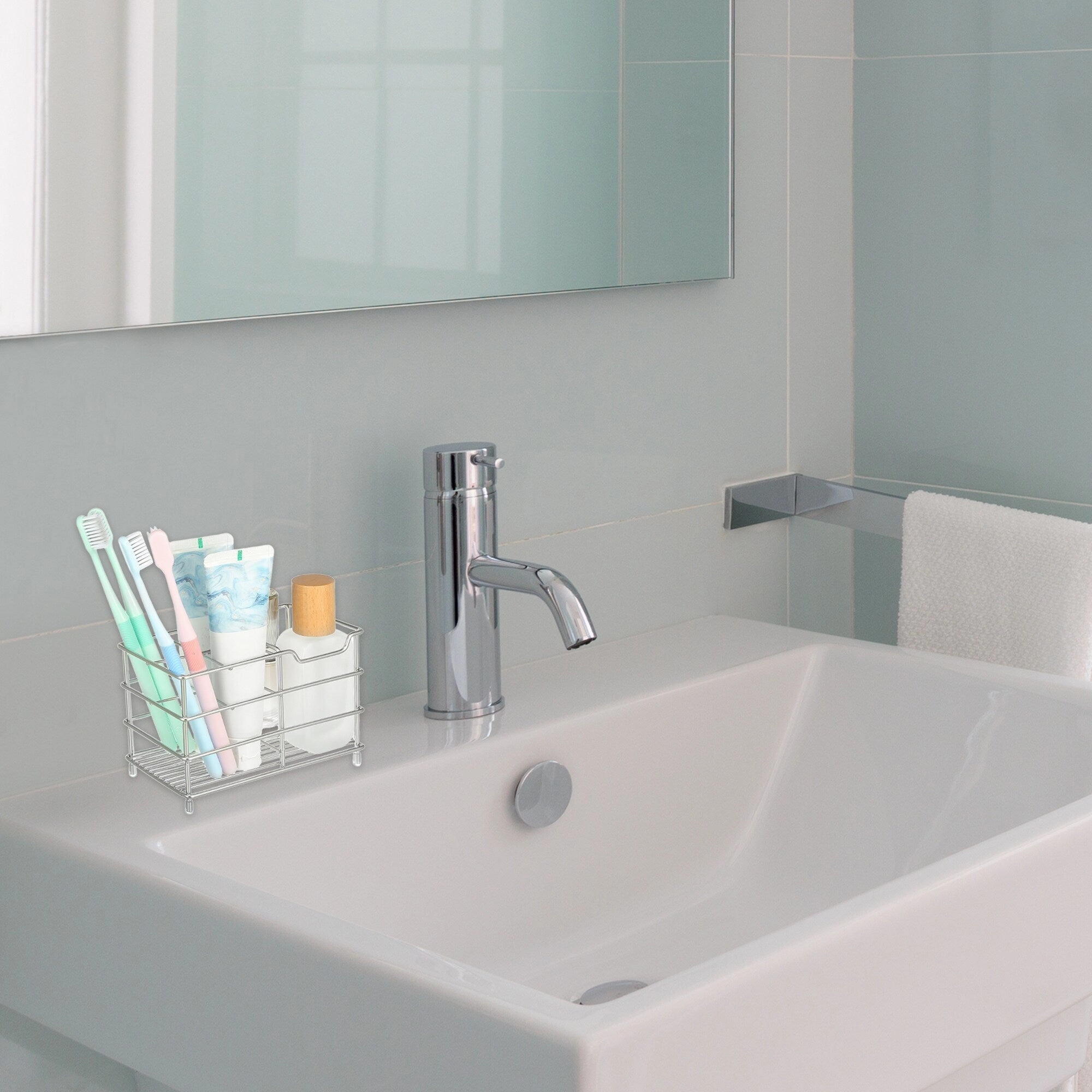 4 Slots 304 Stainless Steel Toothbrush Holder, Toothpaste Holder Stand, Bathroom Kitchen Accessories