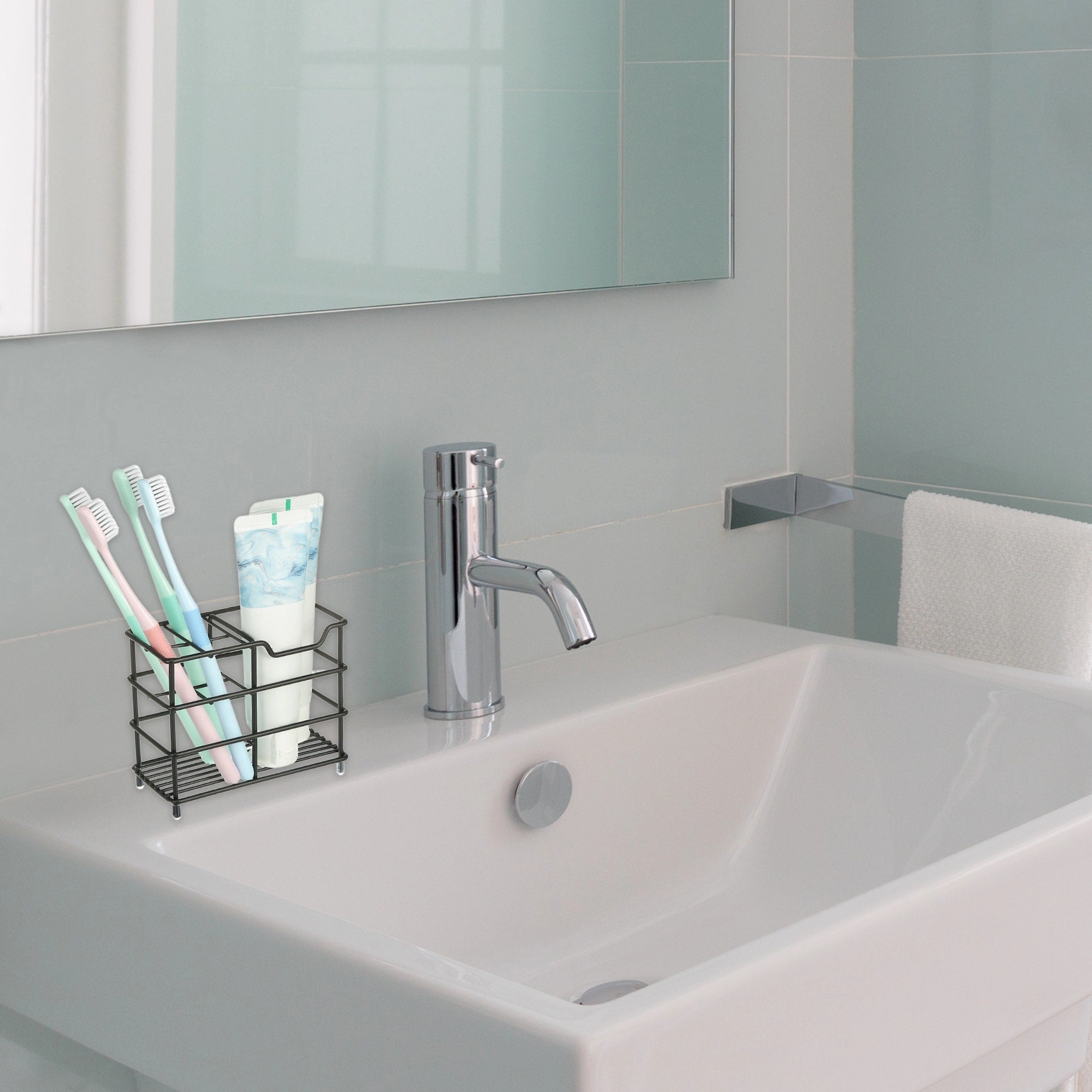 4 Slots 304 Stainless Steel Toothbrush Holder, Toothpaste Holder Stand, Bathroom Kitchen Accessories Organizer