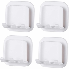 4Pcs Self-Adhesive Toothbrush Holder Set for Wall Mount - white toothbrush holder,bathroom cup,bathroom organizer