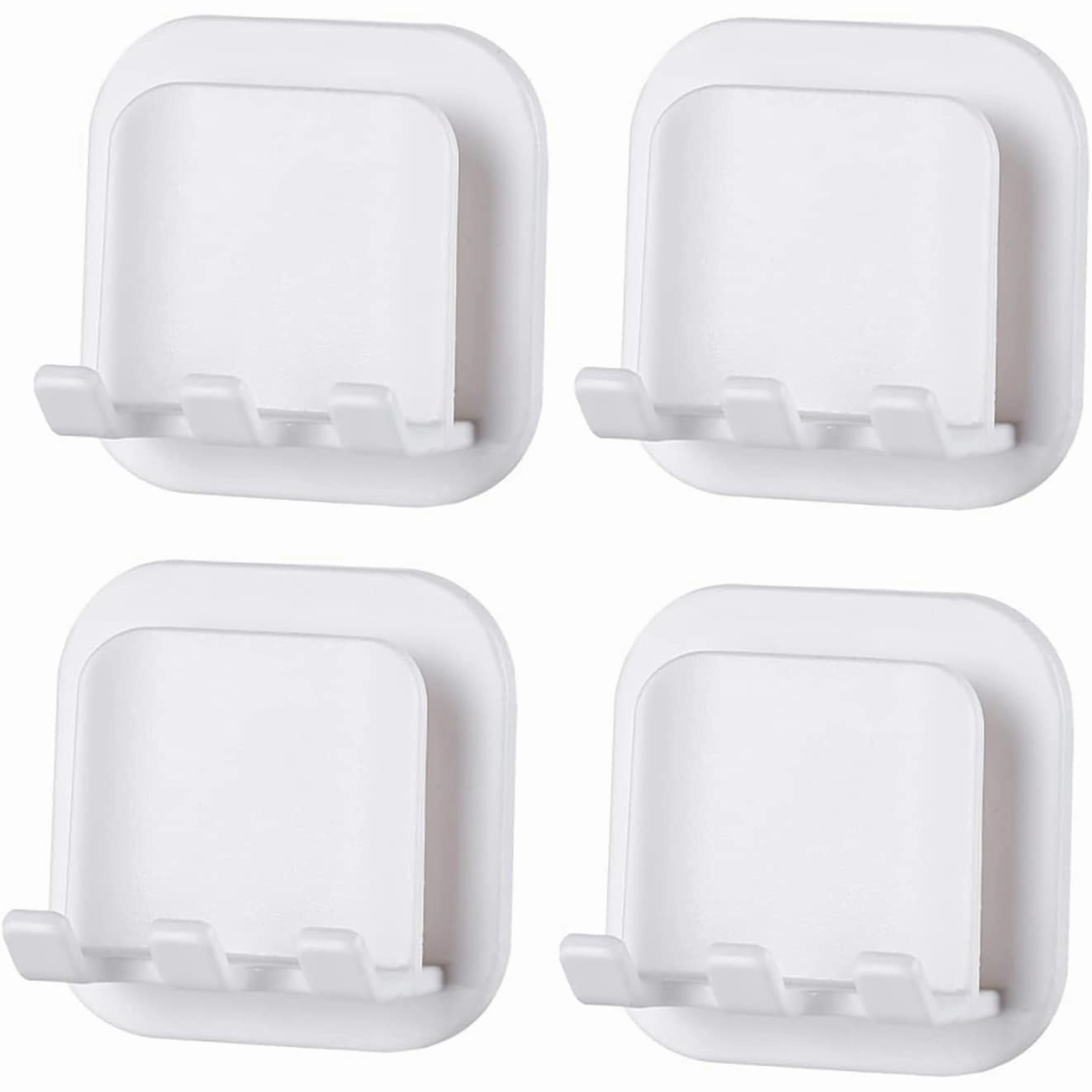 4Pcs Self-Adhesive Toothbrush Holder Set for Wall Mount - white toothbrush holder,bathroom cup,bathroom organizer