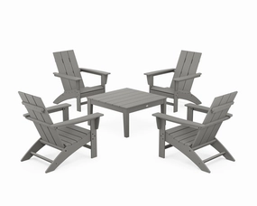 5-Piece Modern Adirondack Chair Conversation Set with 36" Conversation Table chairs,dining chairs,home seating