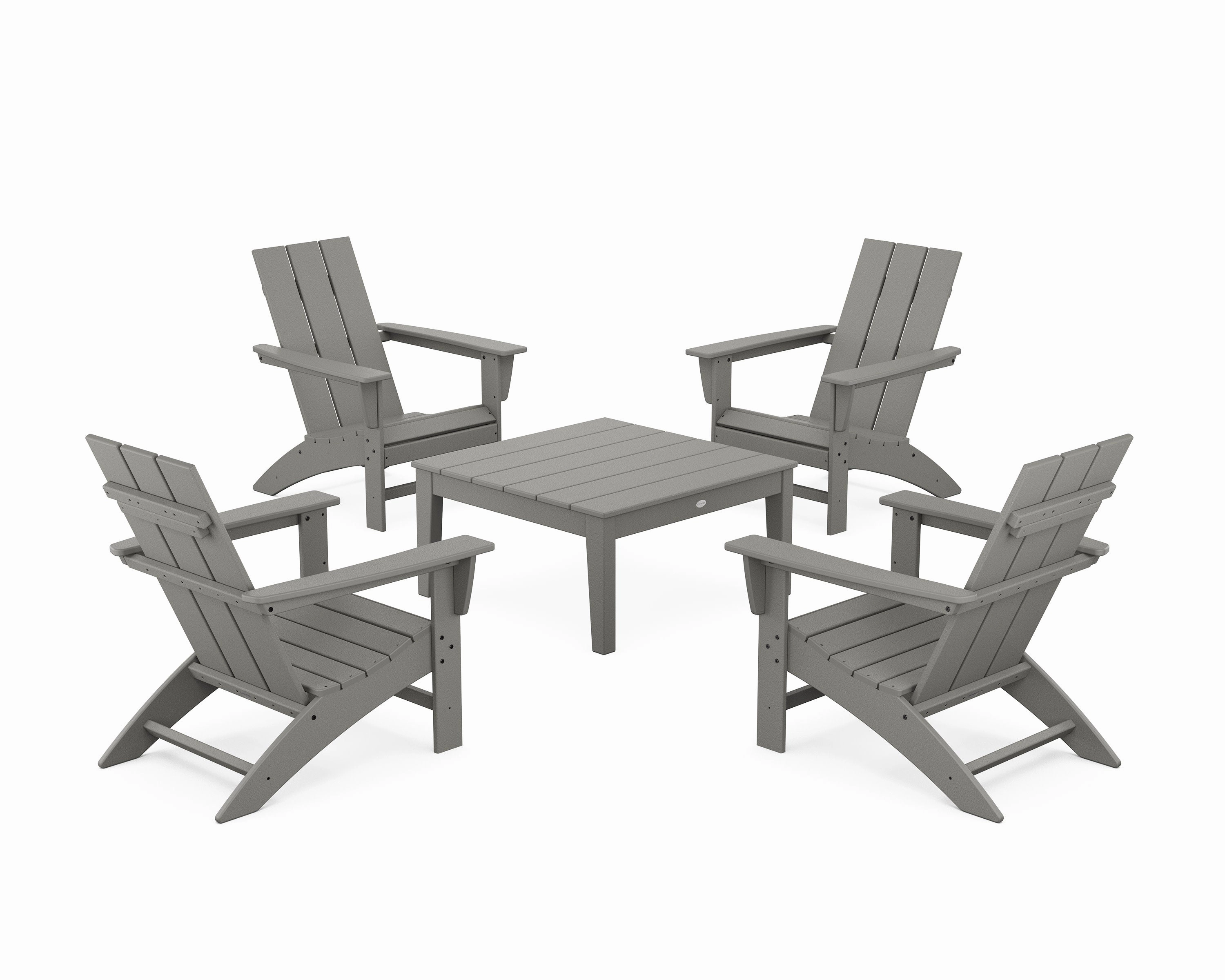 5-Piece Modern Adirondack Chair Conversation Set with 36" Conversation Table chairs,dining chairs,home seating