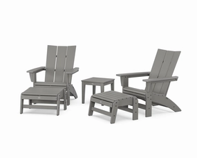 5-Piece Modern Grand Adirondack Set with Ottomans and Side Table chairs,dining chairs,home seating