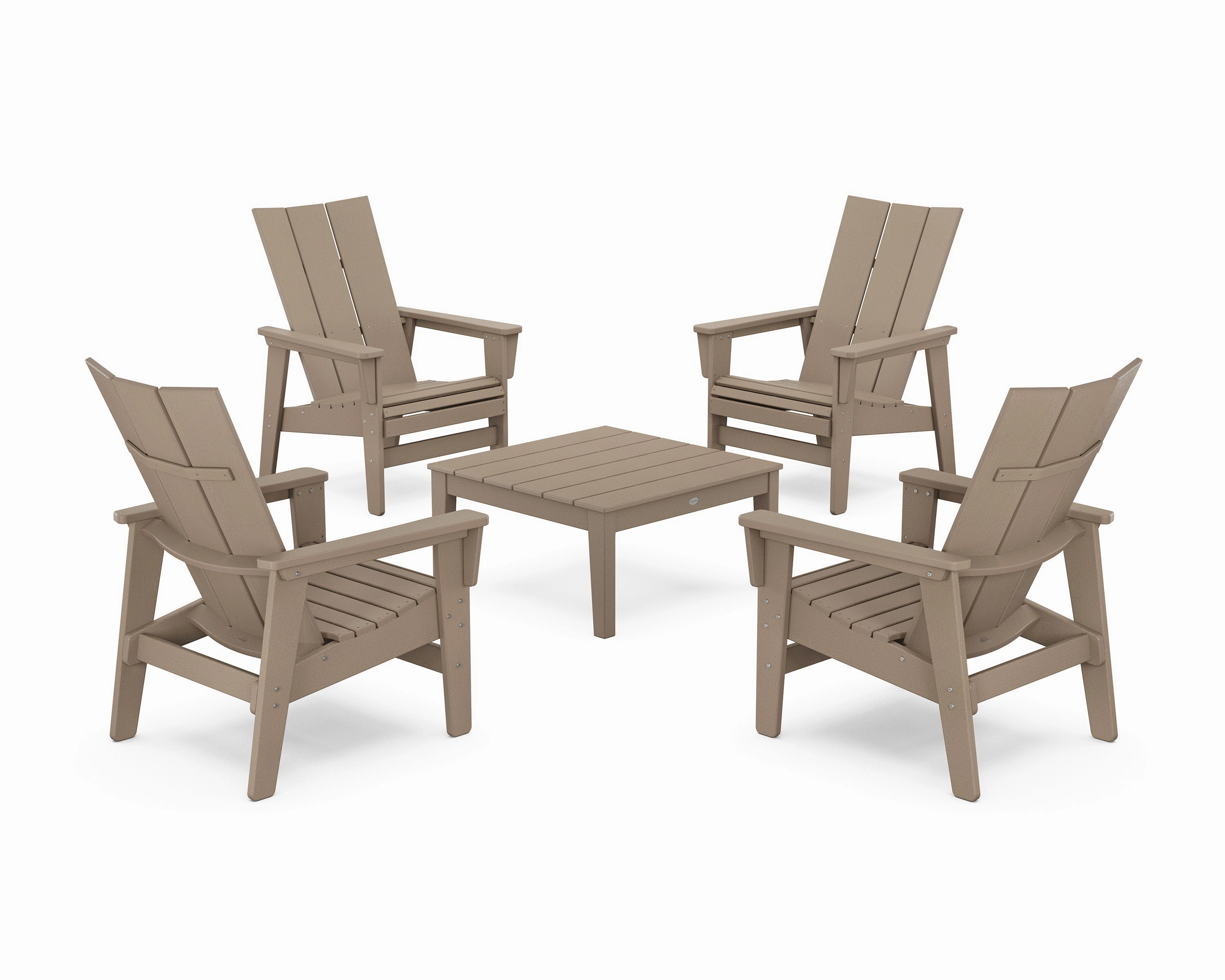 5-Piece Modern Grand Upright Adirondack Chair Conversation Group