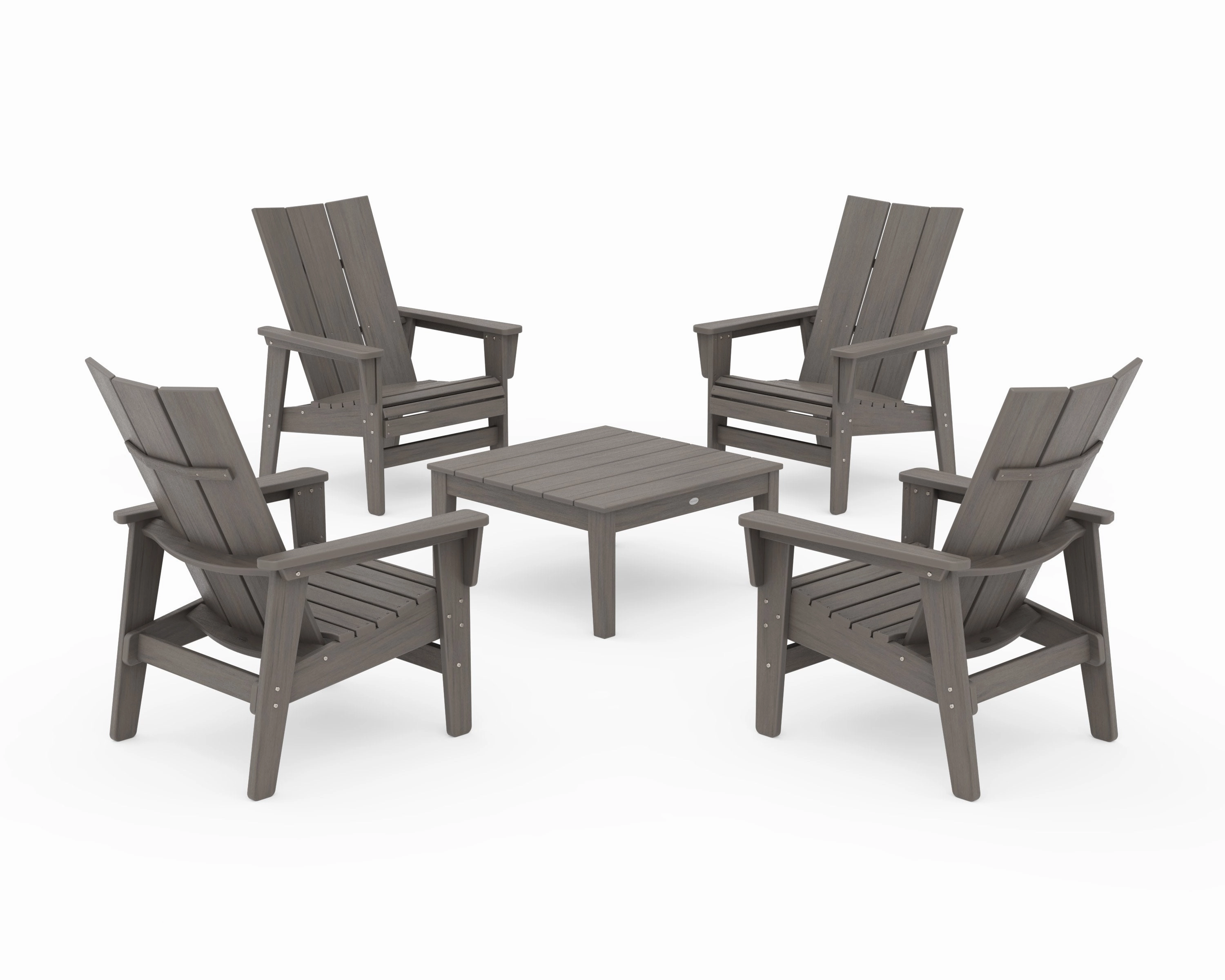 5-Piece Modern Grand Upright Adirondack Chair Conversation Group