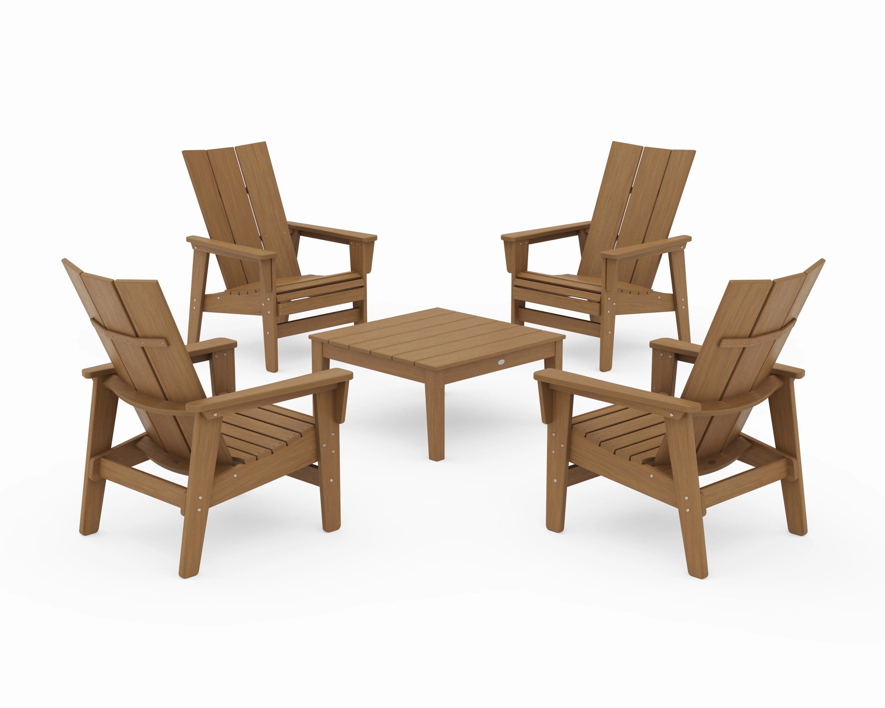 5-Piece Modern Grand Upright Adirondack Chair Conversation Group