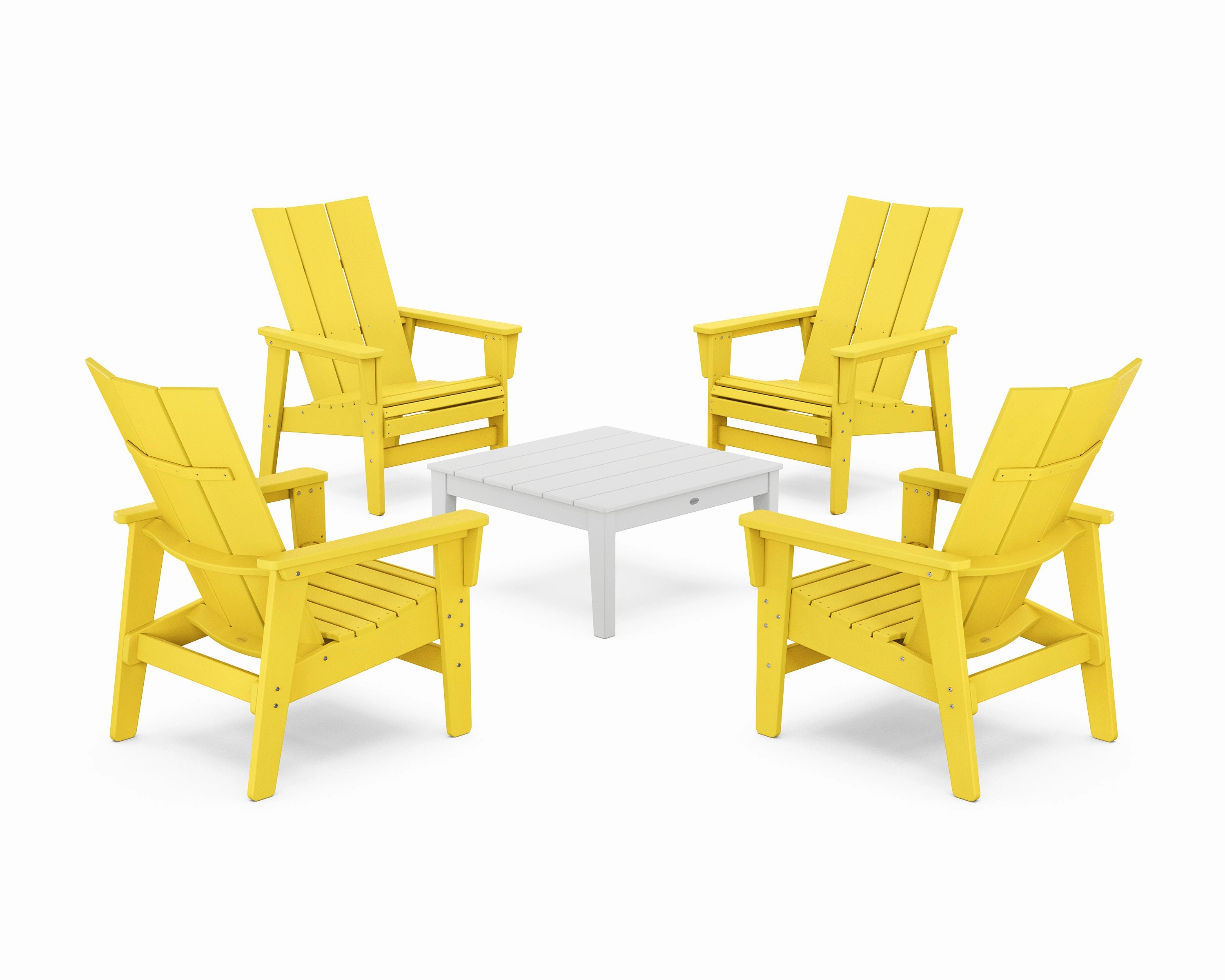 5-Piece Modern Grand Upright Adirondack Chair Conversation Group