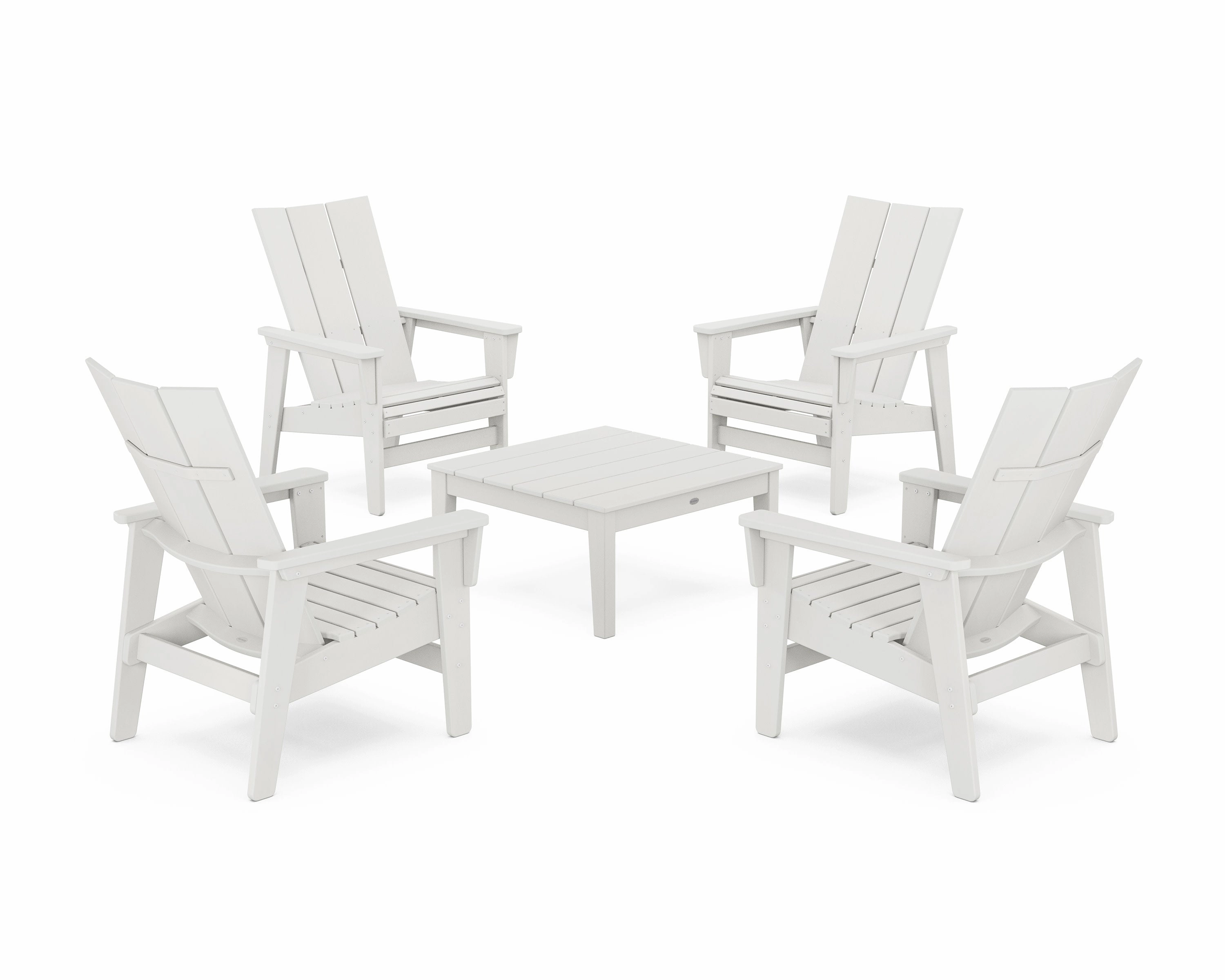 5-Piece Modern Grand Upright Adirondack Chair Conversation Group
