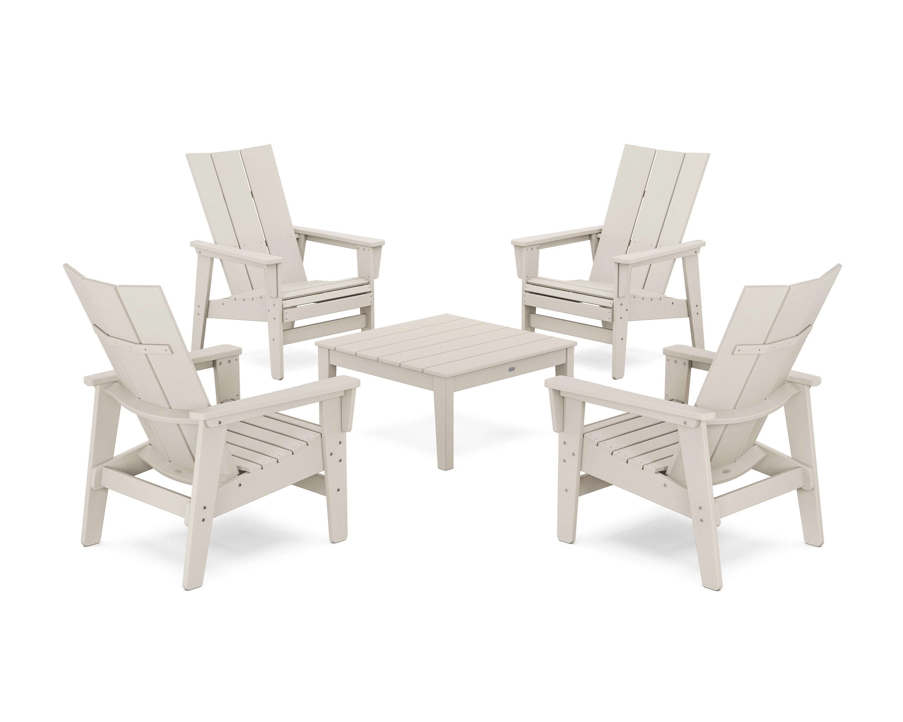 5-Piece Modern Grand Upright Adirondack Chair Conversation Group