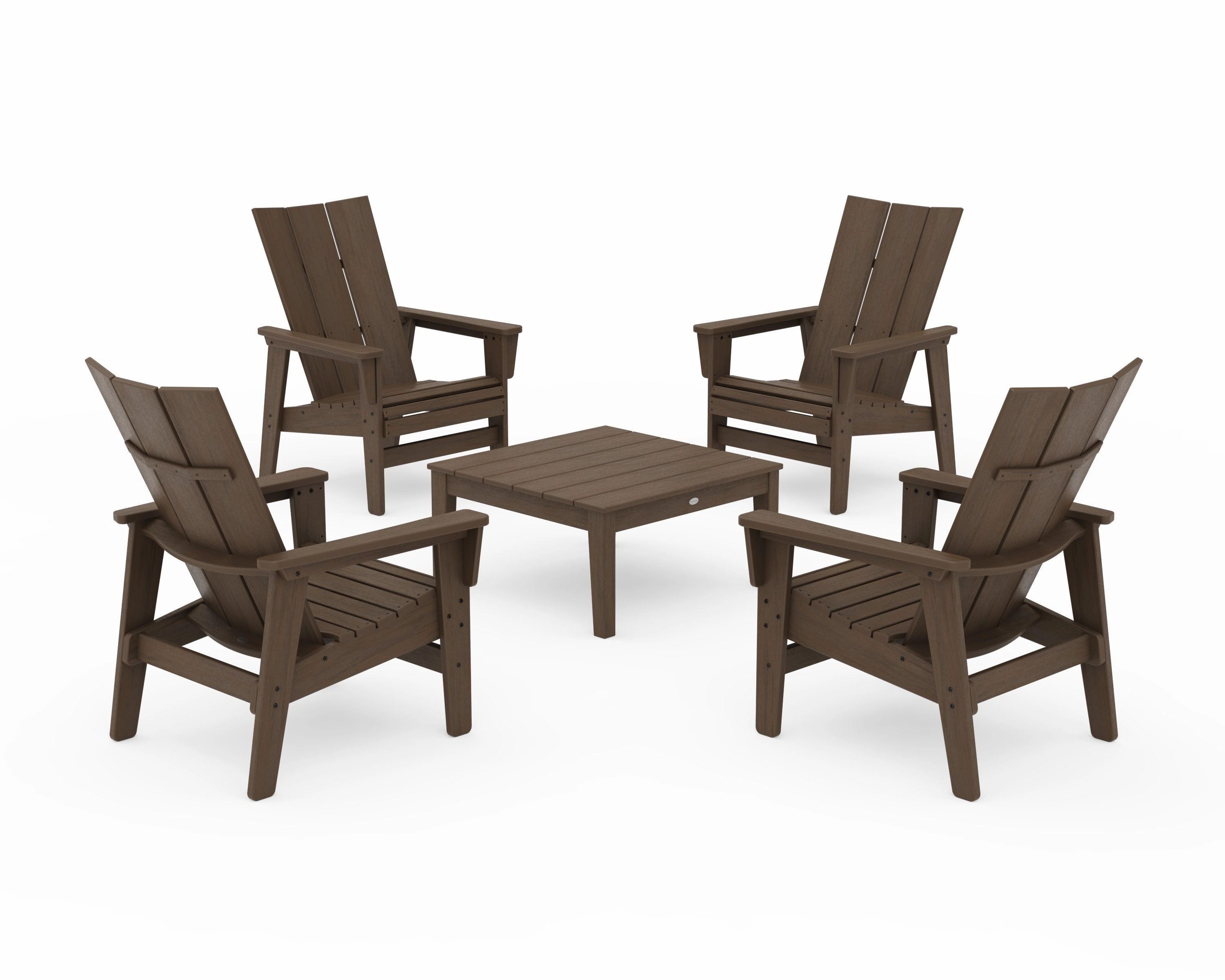5-Piece Modern Grand Upright Adirondack Chair Conversation Group