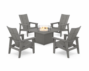 5-Piece Modern Grand Upright Adirondack Conversation Set with Fire Pit Table chairs,dining chairs,home seating