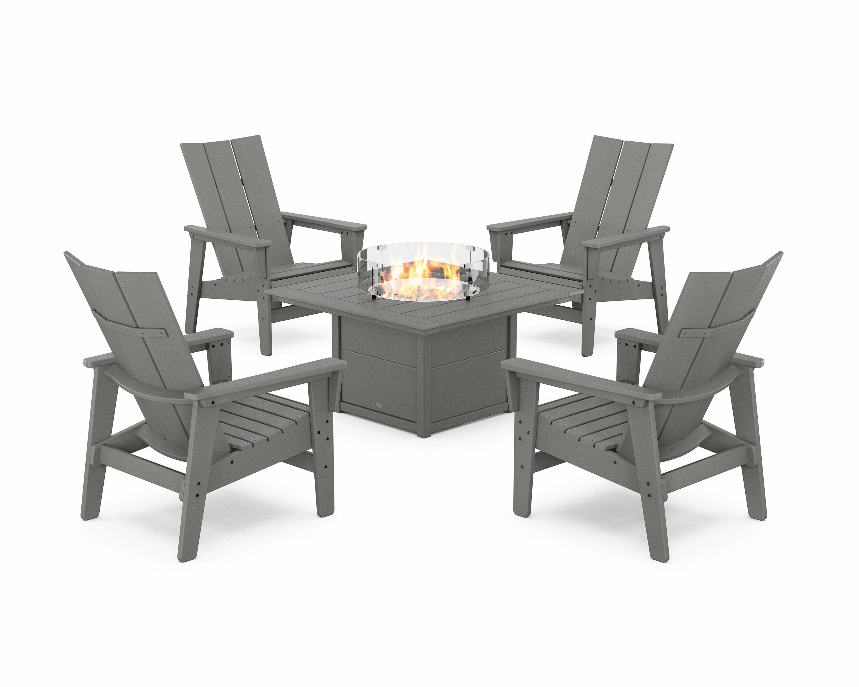 5-Piece Modern Grand Upright Adirondack Conversation Set with Fire Pit Table chairs,dining chairs,home seating