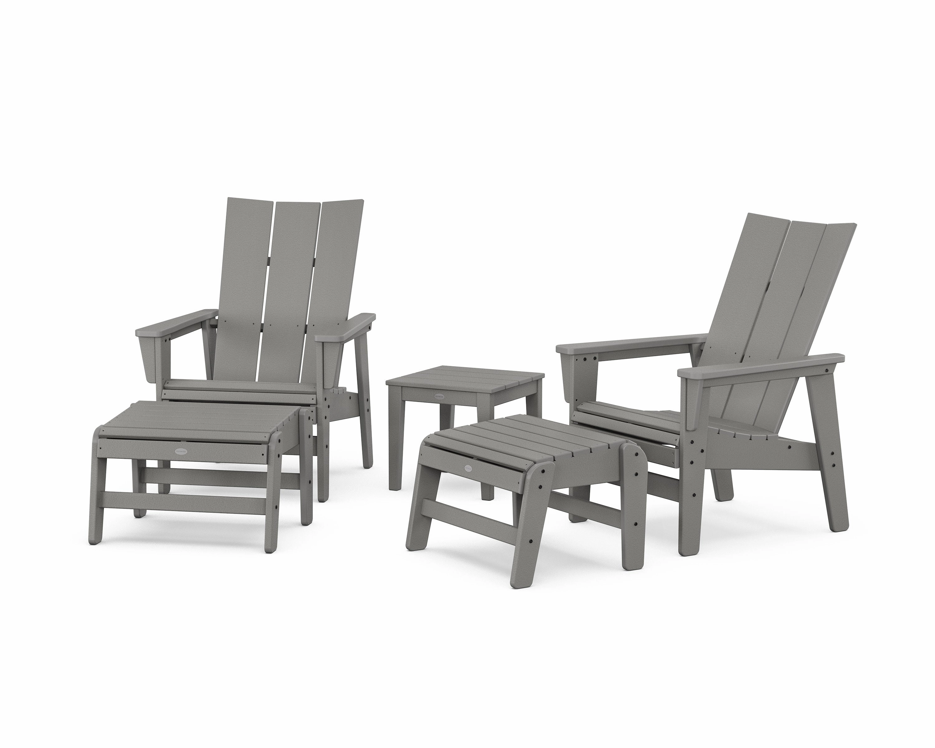 5-Piece Modern Grand Upright Adirondack Set with Ottomans and Side Table chairs,dining chairs,home seating