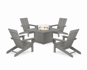 5-Piece Modern Studio Adirondack Conversation Set with Fire Pit Table chairs,dining chairs,home seating