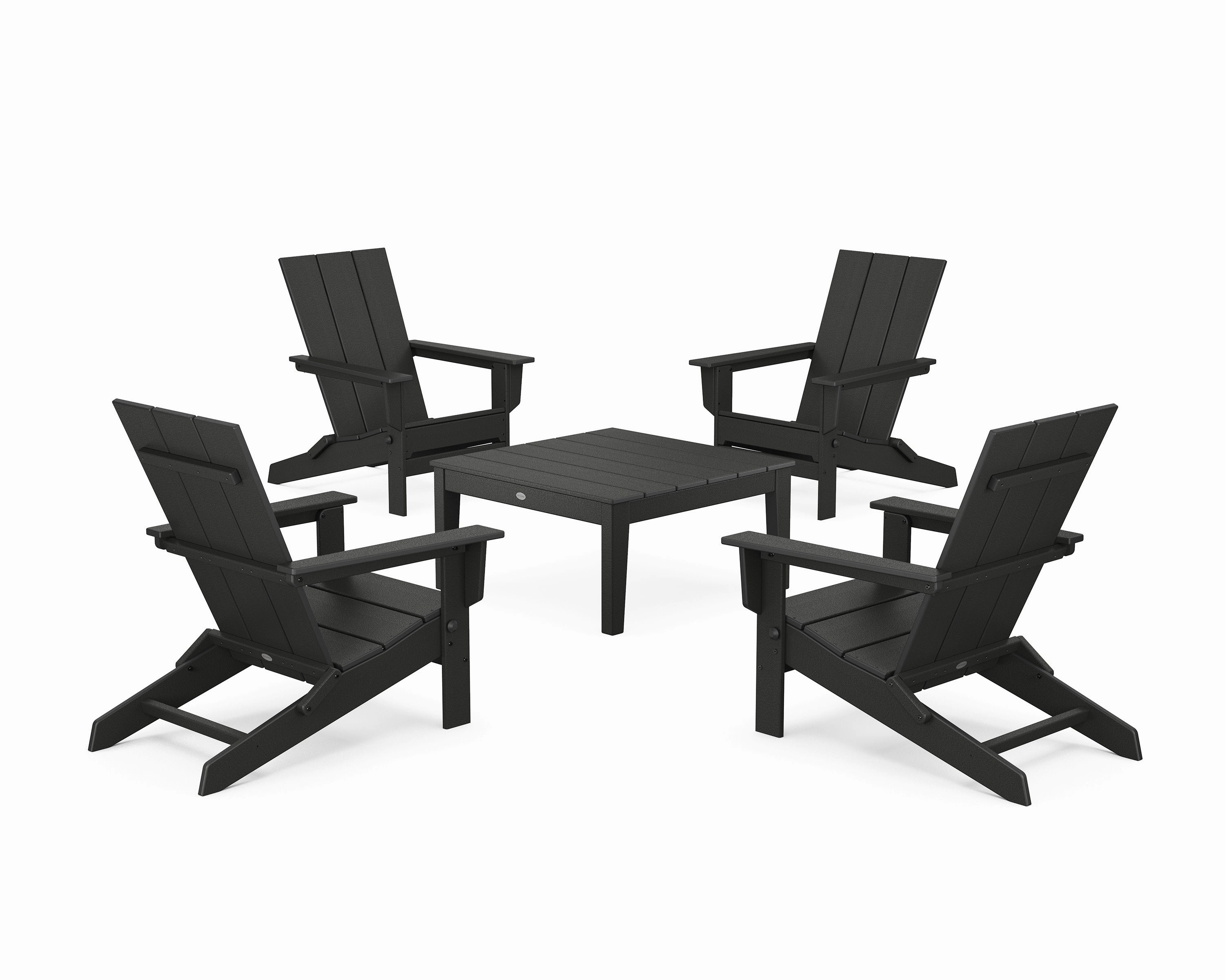 5-Piece Modern Studio Folding Adirondack Chair Conversation Group