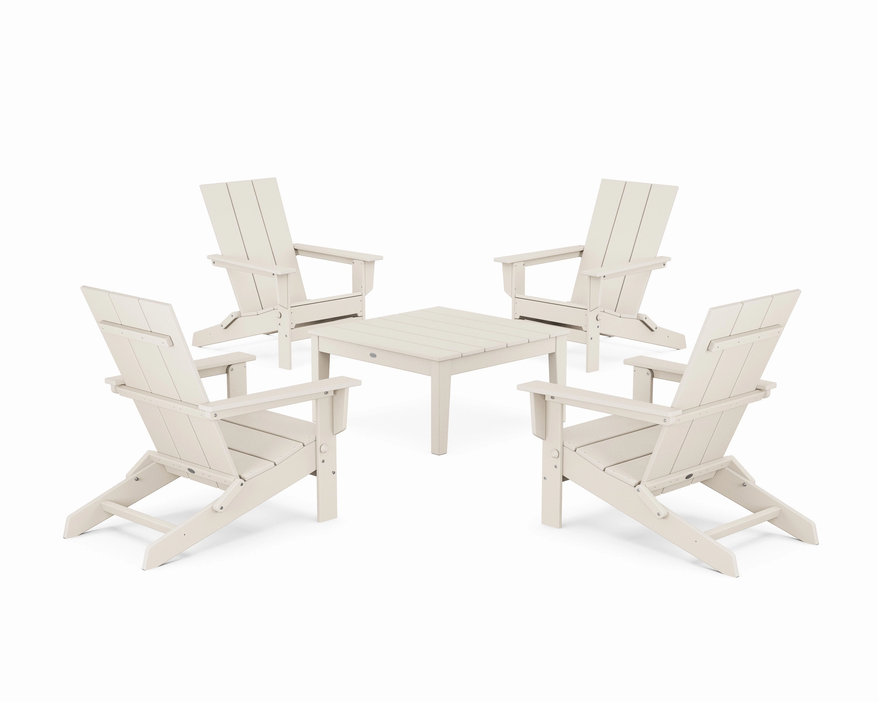 5-Piece Modern Studio Folding Adirondack Chair Conversation Group