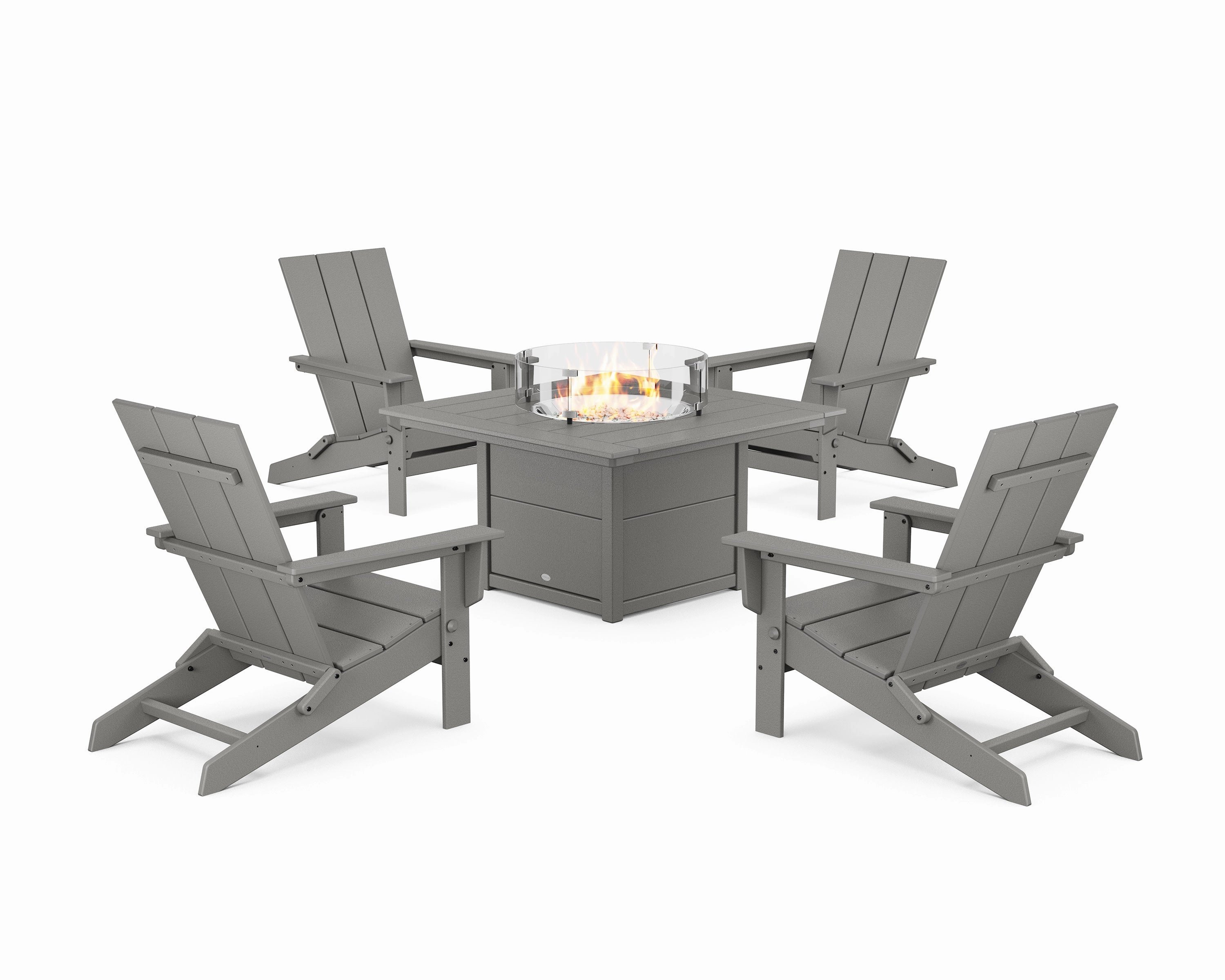 5-Piece Modern Studio Folding Adirondack Conversation Set with Fire Pit Table chairs,dining chairs,home seating