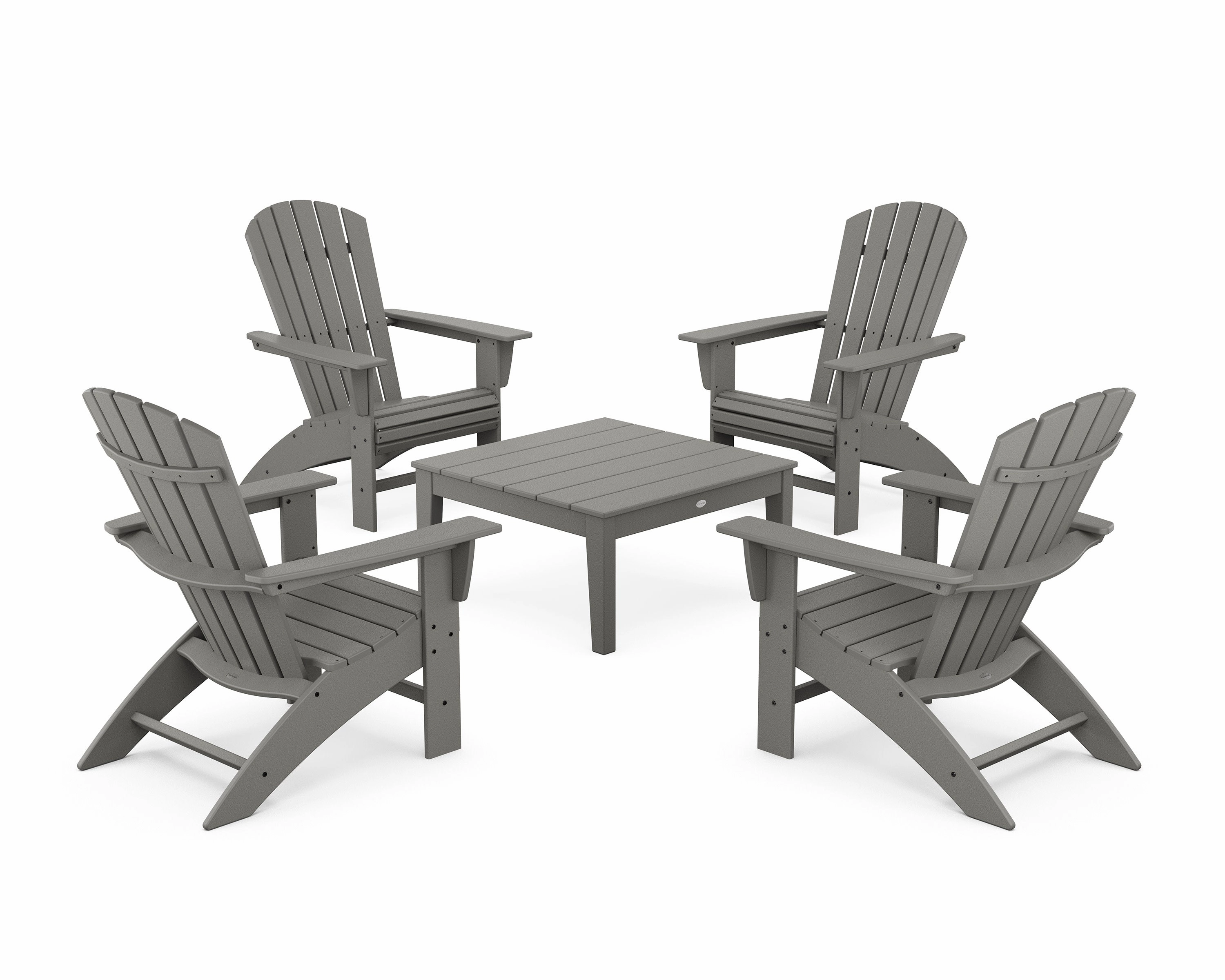 5-Piece Nautical Curveback Adirondack Chair Conversation Set with 36" Conversation Table chairs,dining chairs,home seating