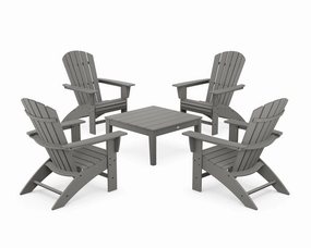 5-Piece Nautical Curveback Adirondack Chair Conversation Set with 36" Conversation Table chairs,dining chairs,home seating