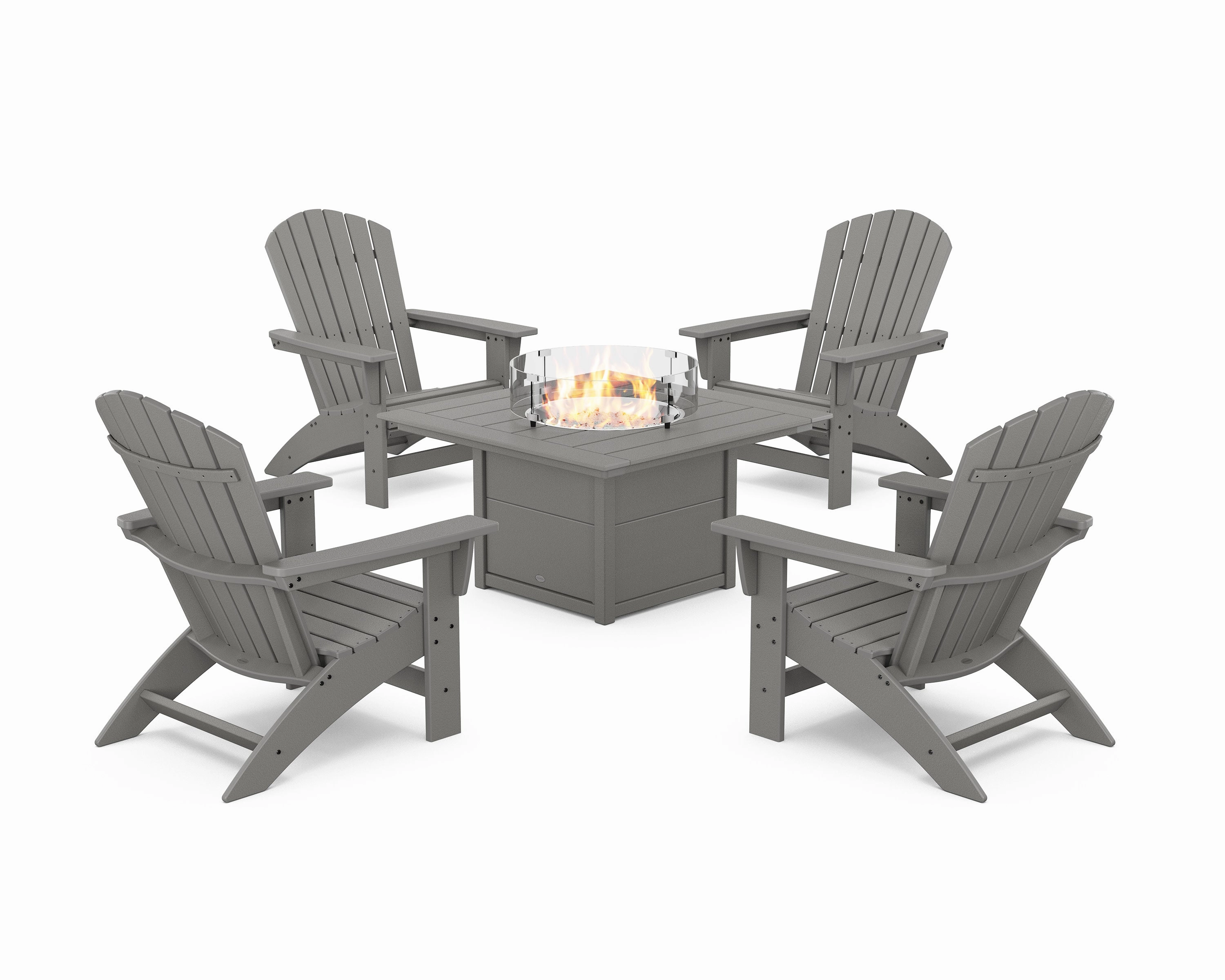 5-Piece Nautical Grand Adirondack Conversation Set with Fire Pit Table chairs,dining chairs,home seating