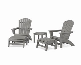 5-Piece Nautical Grand Adirondack Set with Ottomans and Side Table chairs,dining chairs,home seating