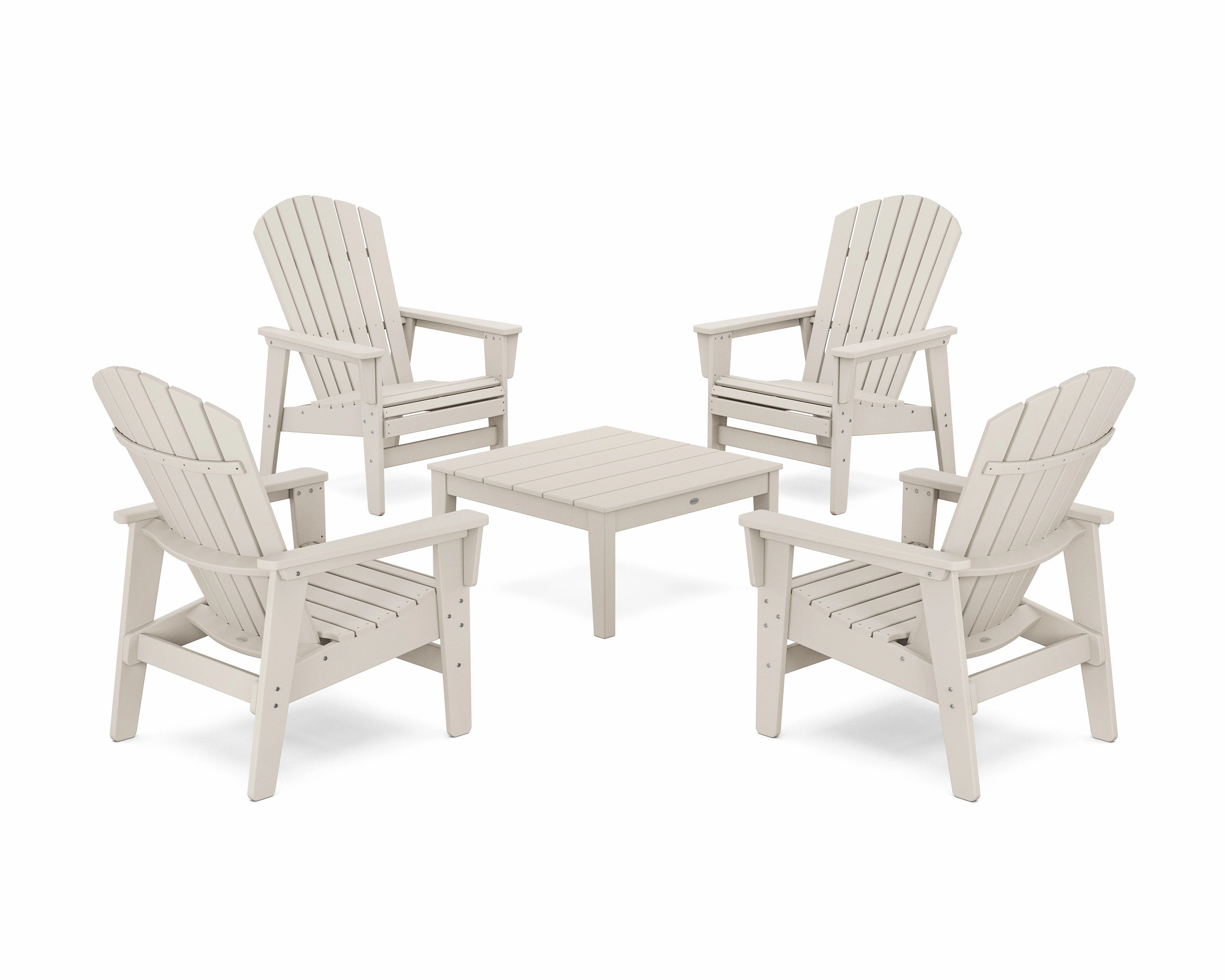 5-Piece Nautical Grand Upright Adirondack Chair Conversation Group