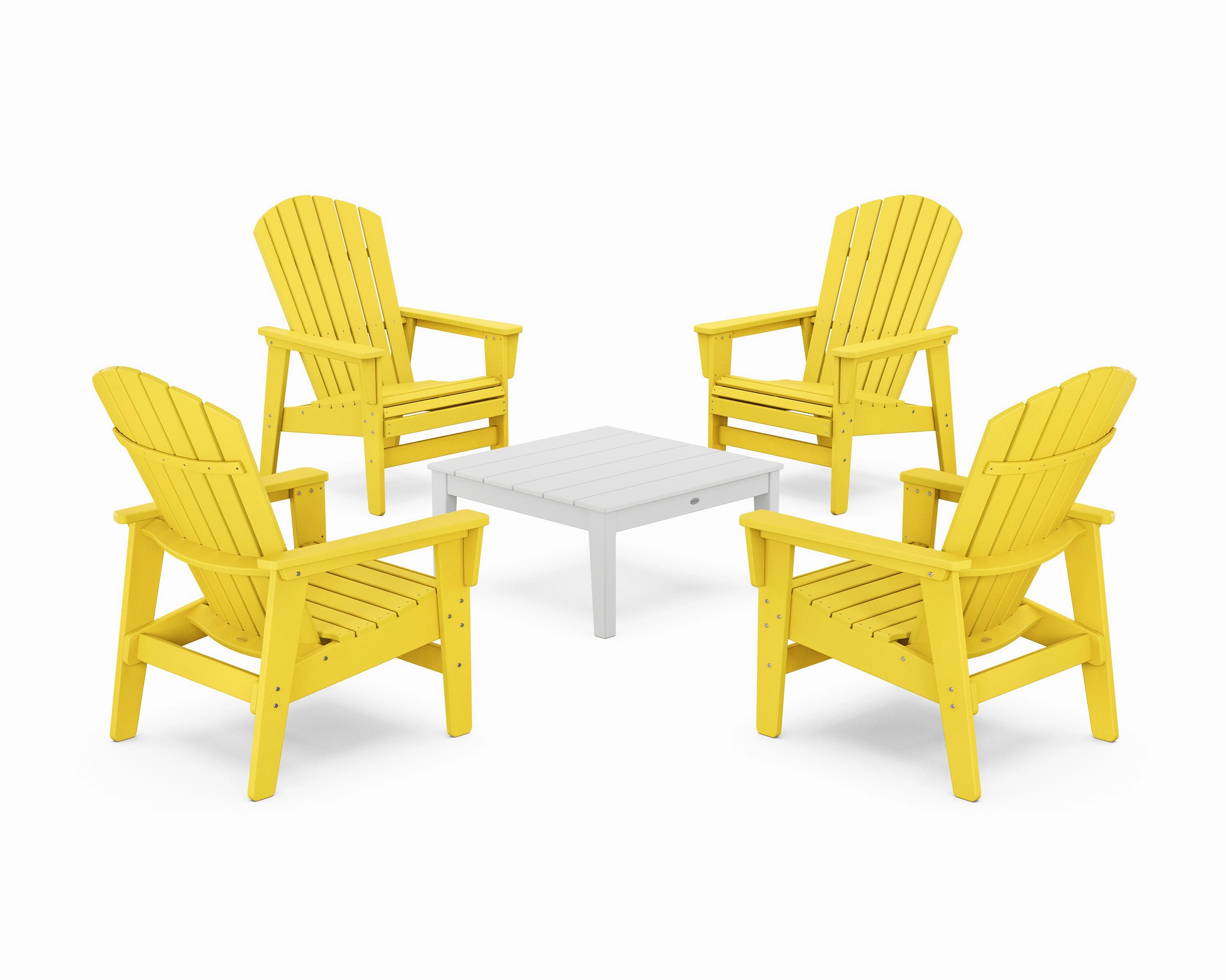 5-Piece Nautical Grand Upright Adirondack Chair Conversation Group