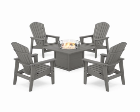 5-Piece Nautical Grand Upright Adirondack Conversation Set with Fire Pit Table chairs,dining chairs,home seating
