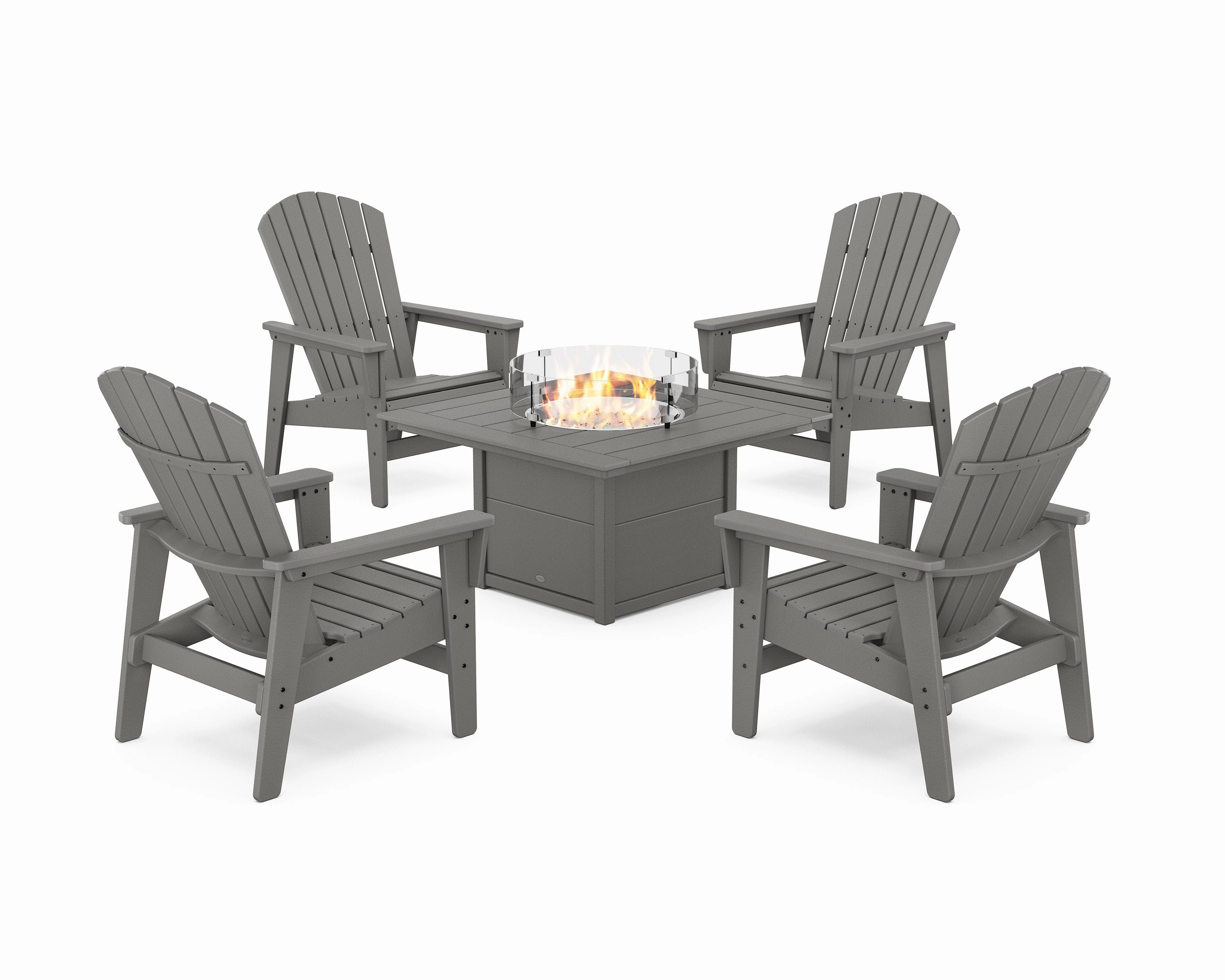 5-Piece Nautical Grand Upright Adirondack Conversation Set with Fire Pit Table chairs,dining chairs,home seating