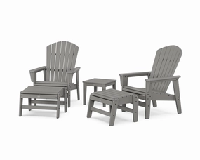 5-Piece Nautical Grand Upright Adirondack Set with Ottomans and Side Table chairs,dining chairs,home seating
