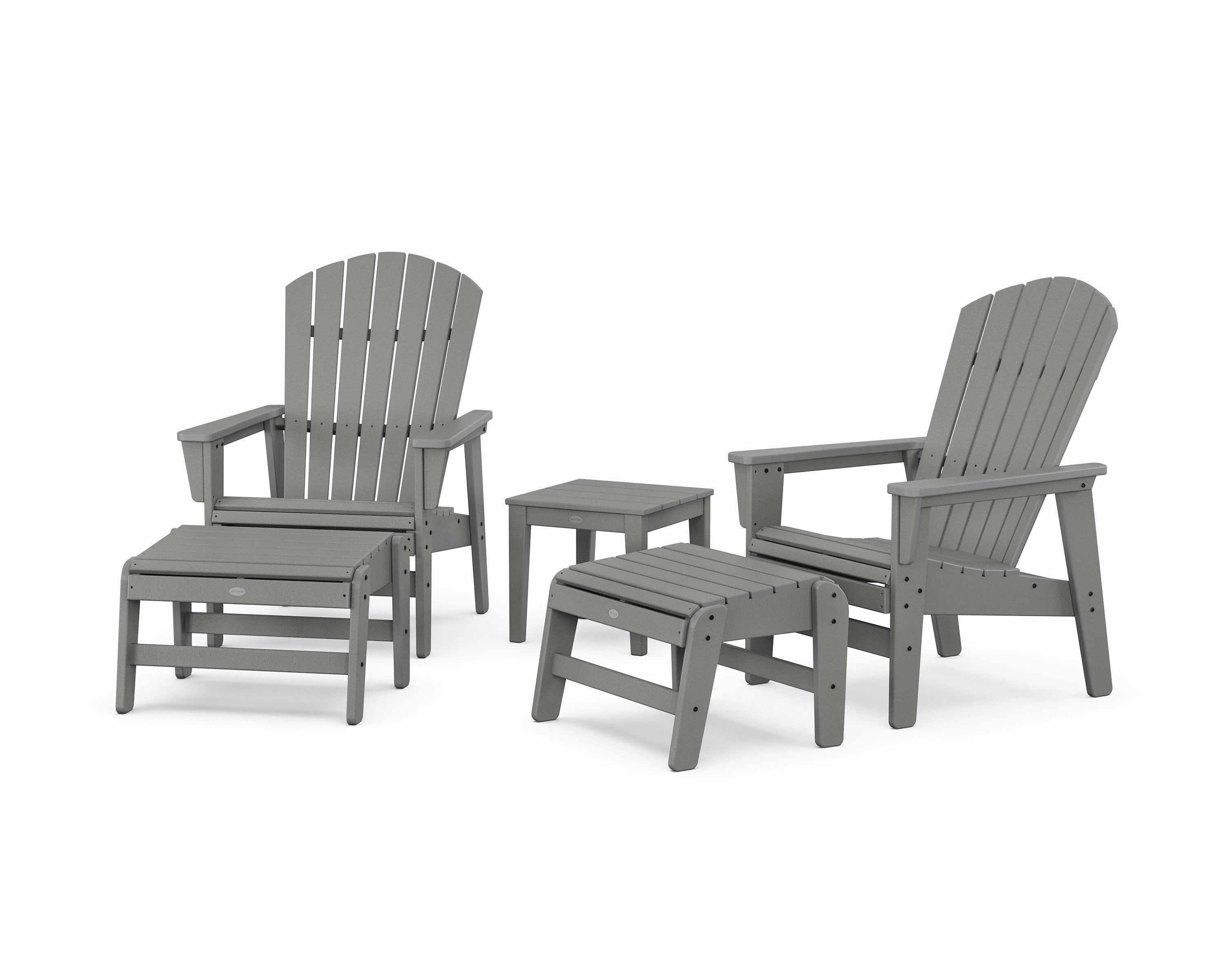 5-Piece Nautical Grand Upright Adirondack Set with Ottomans and Side Table chairs,dining chairs,home seating