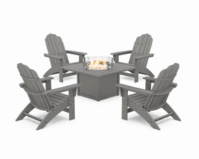 5-Piece Vineyard Grand Adirondack Conversation Set with Fire Pit Table chairs,dining chairs,home seating