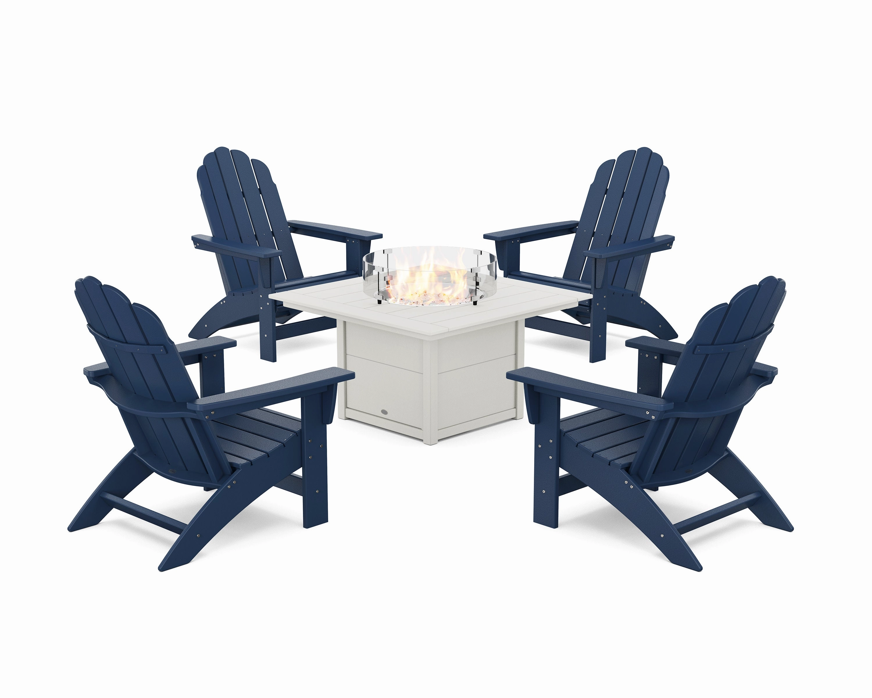 5-Piece Vineyard Grand Adirondack Conversation Set with Fire Pit Table