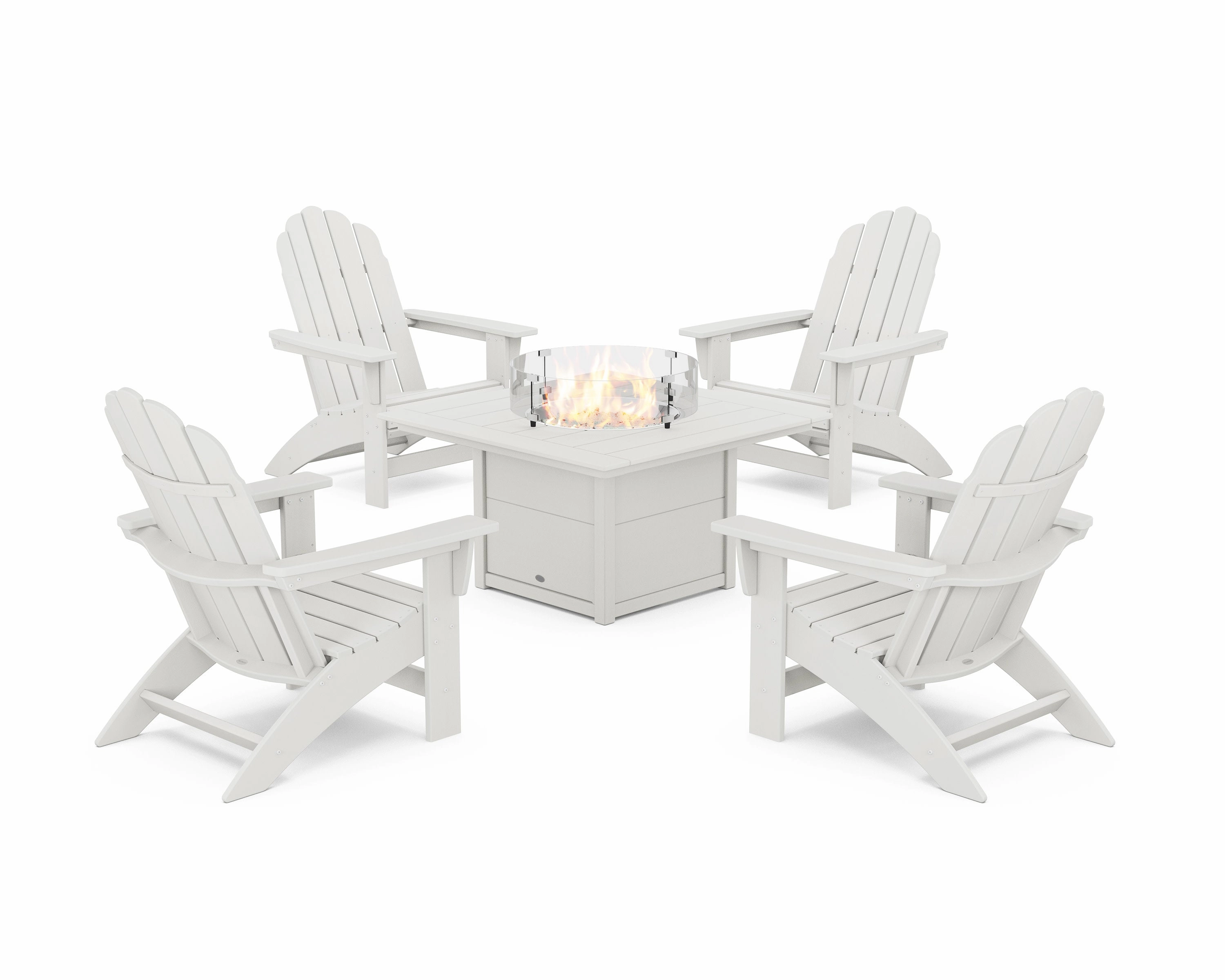 5-Piece Vineyard Grand Adirondack Conversation Set with Fire Pit Table