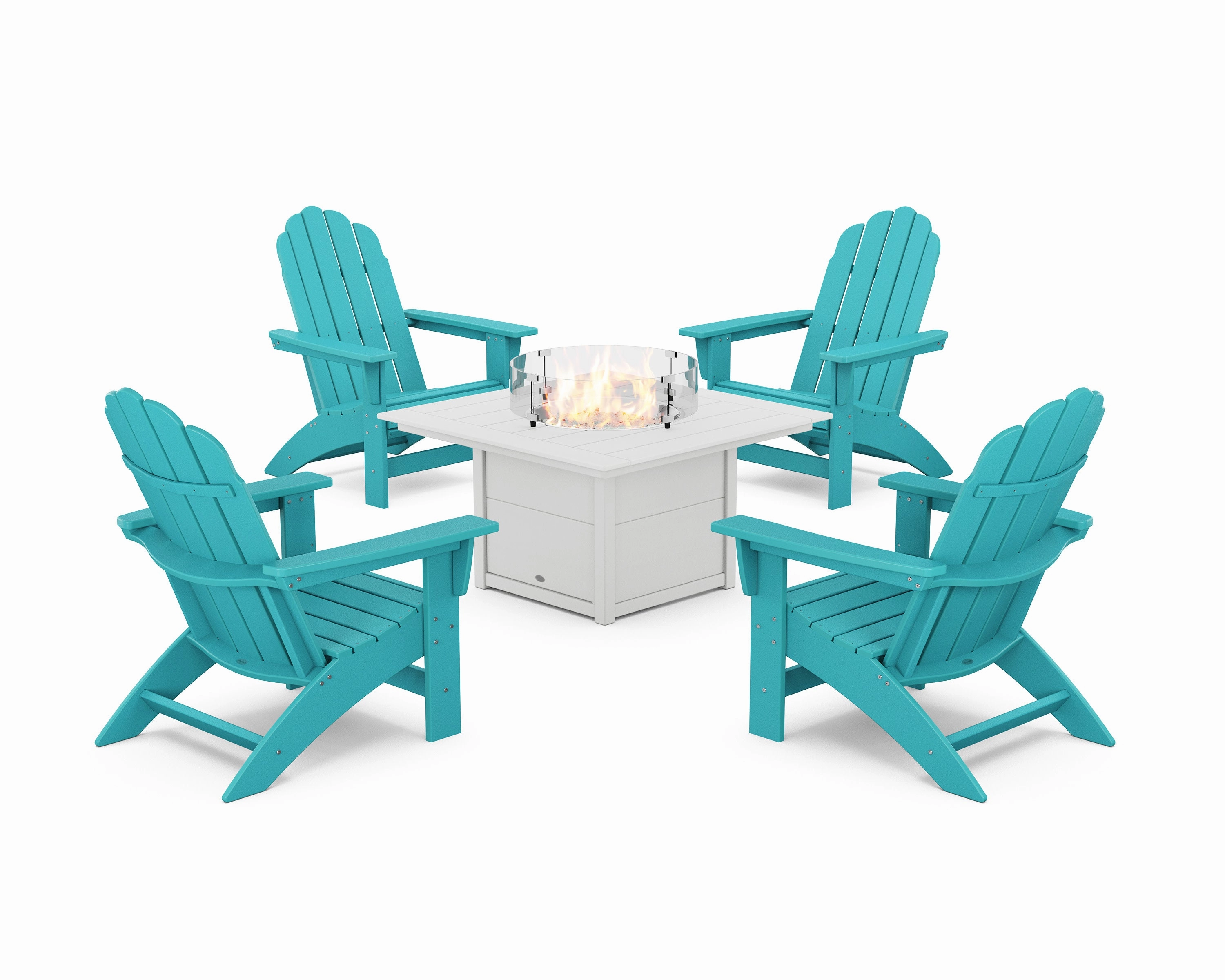5-Piece Vineyard Grand Adirondack Conversation Set with Fire Pit Table