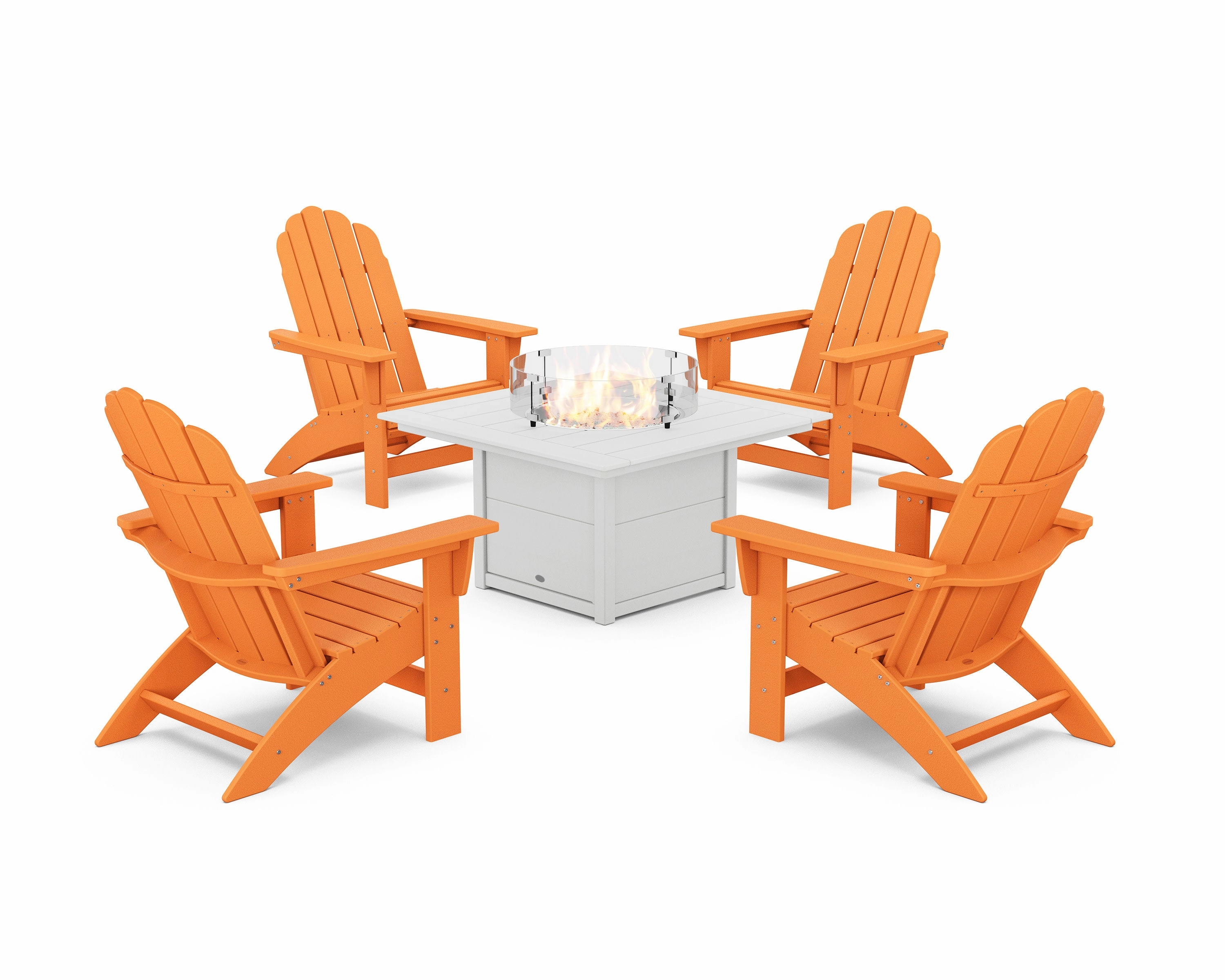 5-Piece Vineyard Grand Adirondack Conversation Set with Fire Pit Table