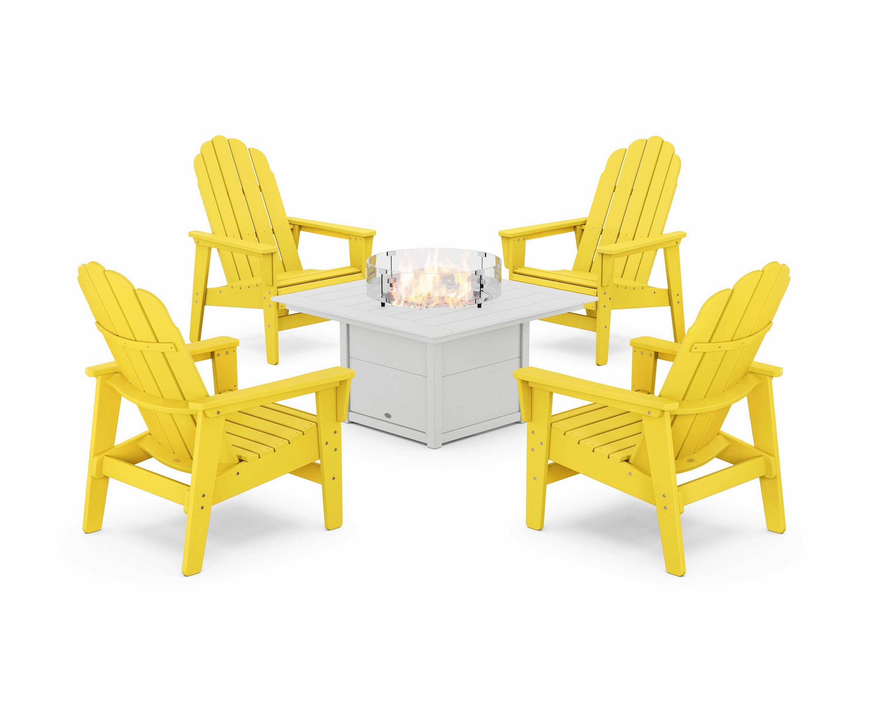 5-Piece Vineyard Grand Upright Adirondack Conversation Set with Fire Pit Table